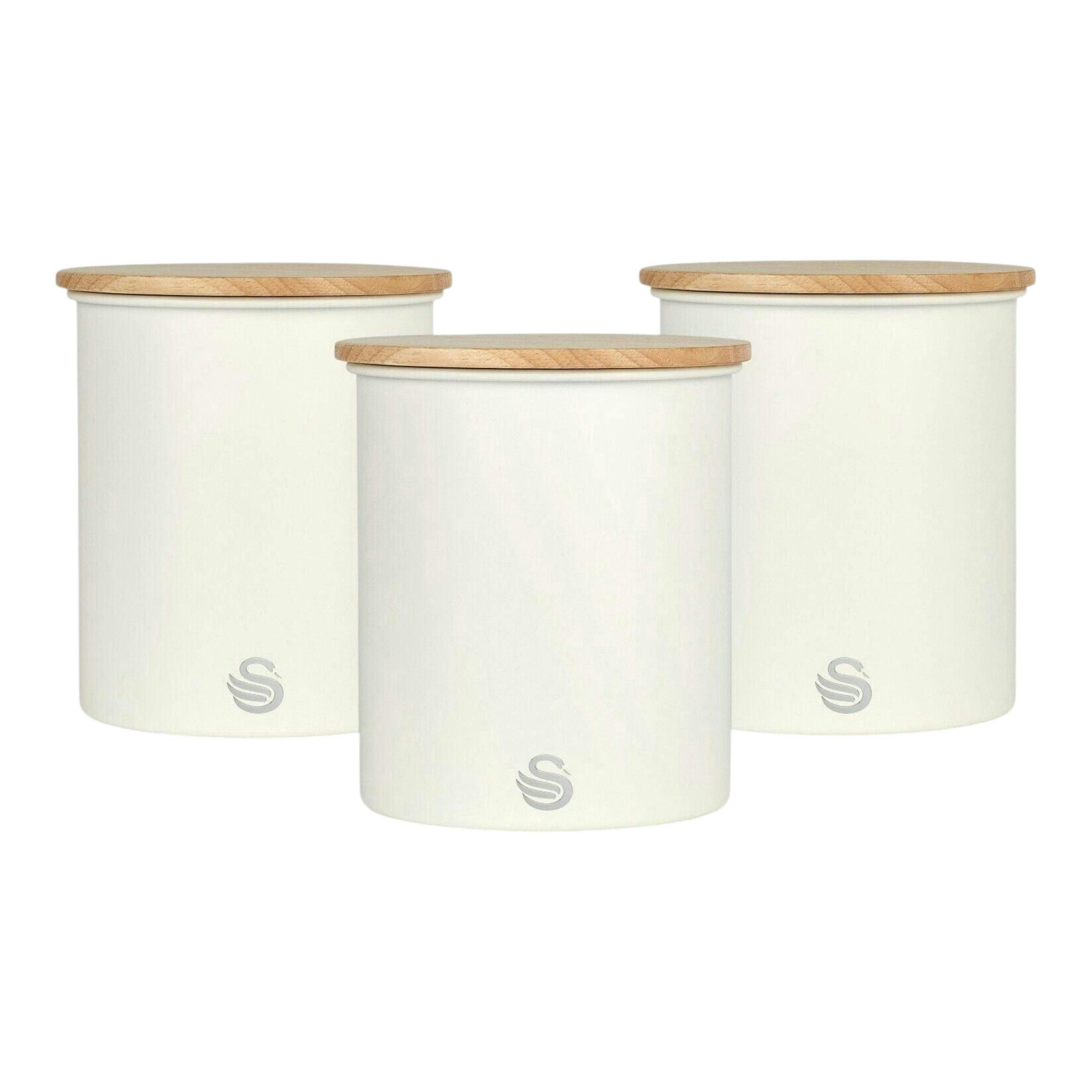 Swan Nordic White Tea Coffee & Sugar Kitchen Storage Canisters SWKA17513WHTN , view 1 of 1
