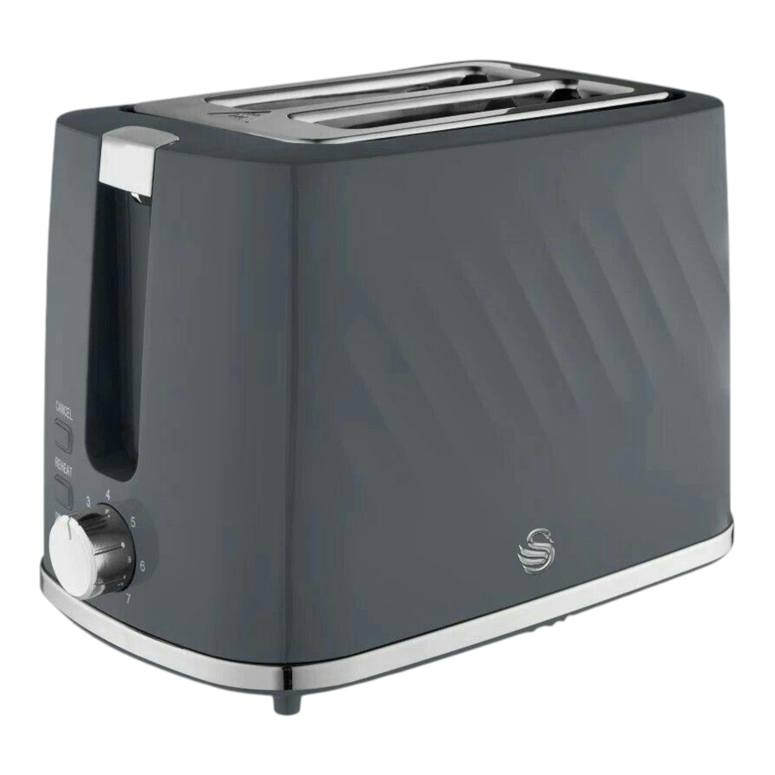 Swan Windsor Grey  2 Slice Toaster Textured Finish/Chrome Accents ST14071GRY , view 1 of 1
