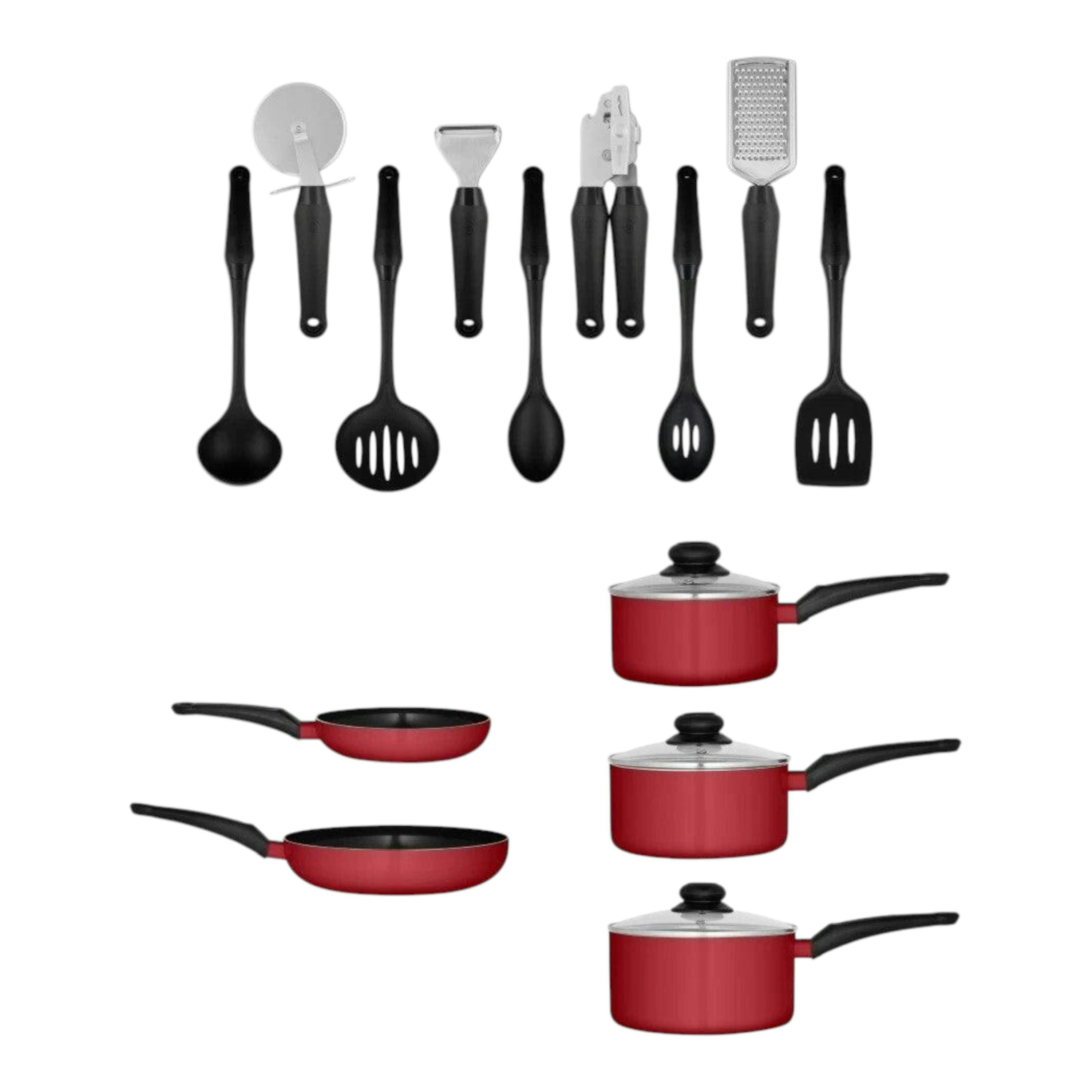 Swan Townhouse 14 Piece Cookware & Kitchen Tool / Pan Set in Red SWPS5022RED , view 1 of 1