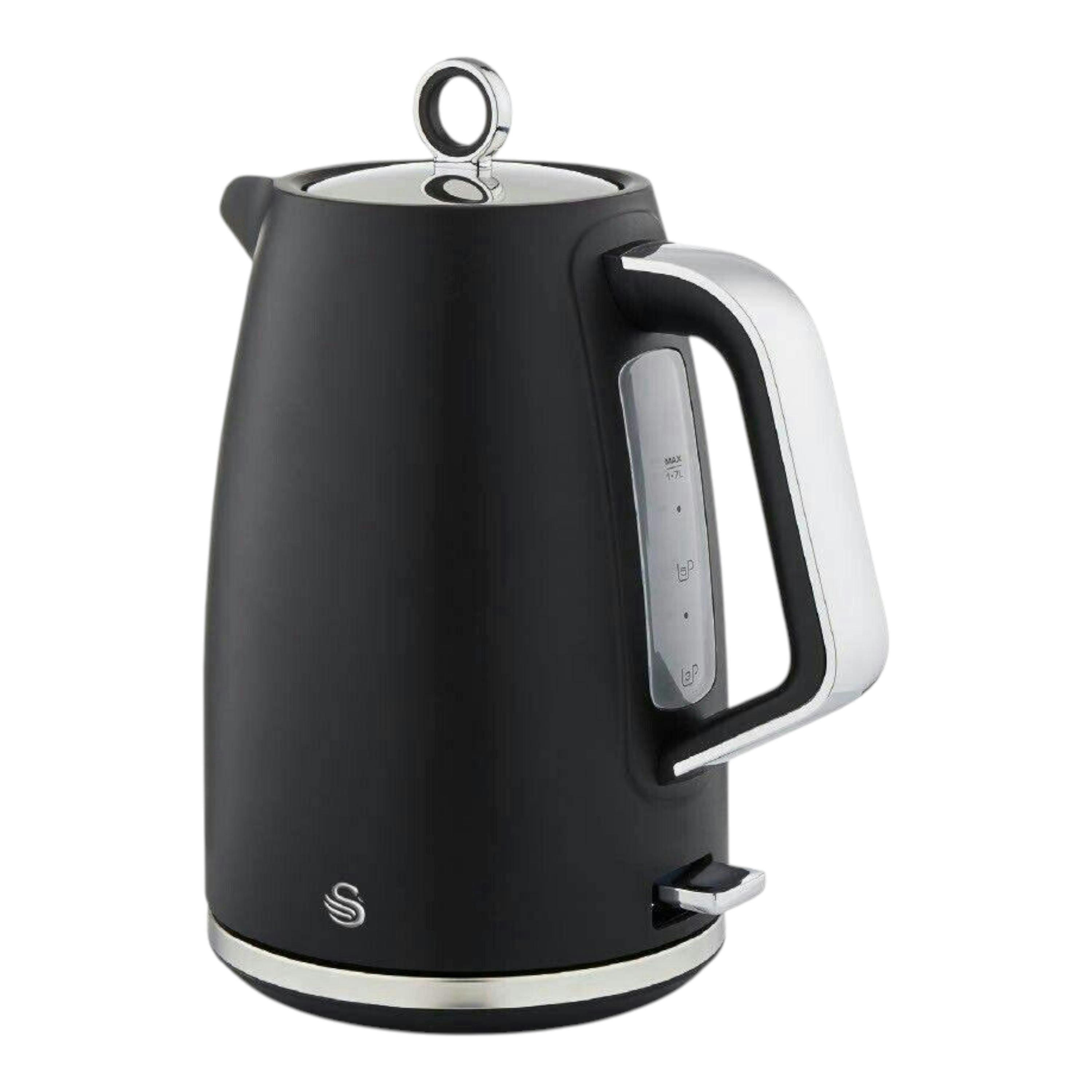 Swan Serenity 1.7L 3KW Kettle Matt Black Finish with Chrome Trim SK14017BLK , view 1 of 1