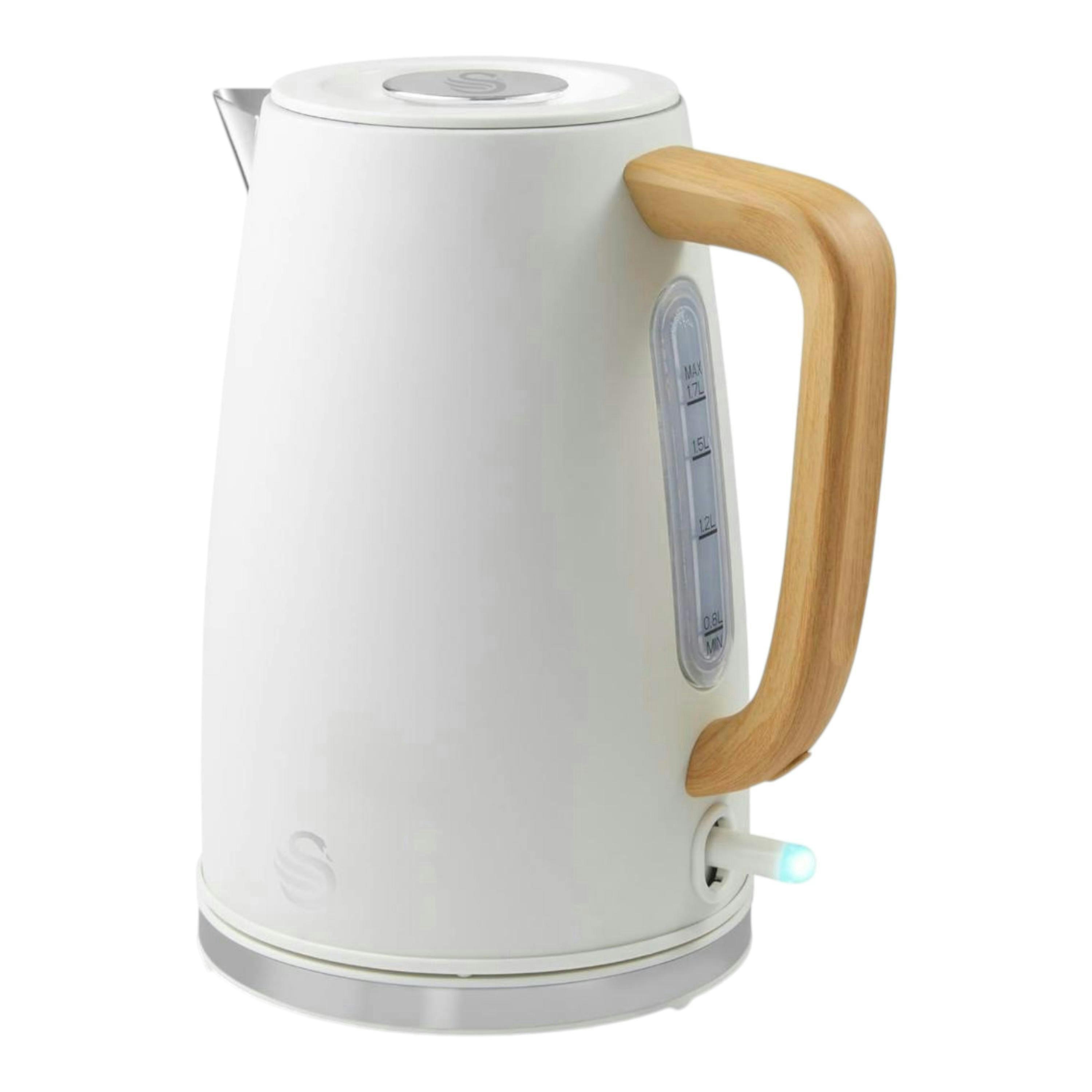 Swan Fjord 1.7L Jug Kettle White Scandi Design with Wooden Accents SK19024WHT , view 1 of 1