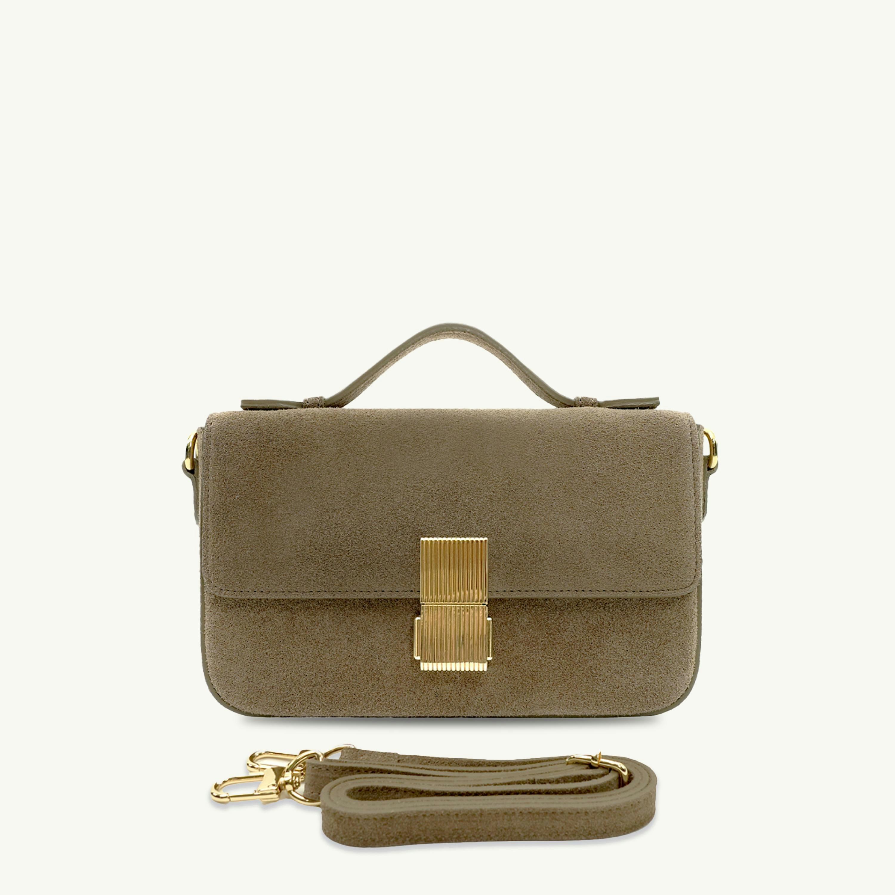 The Flora Top Handle Suede Bag , view 3 of 6