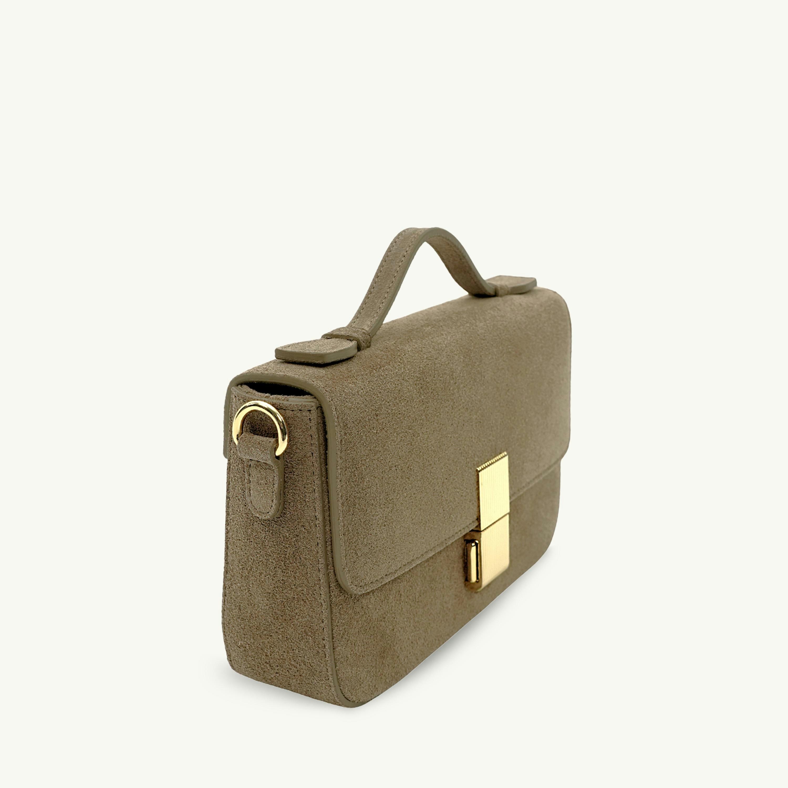 The Flora Top Handle Suede Bag , view 5 of 6