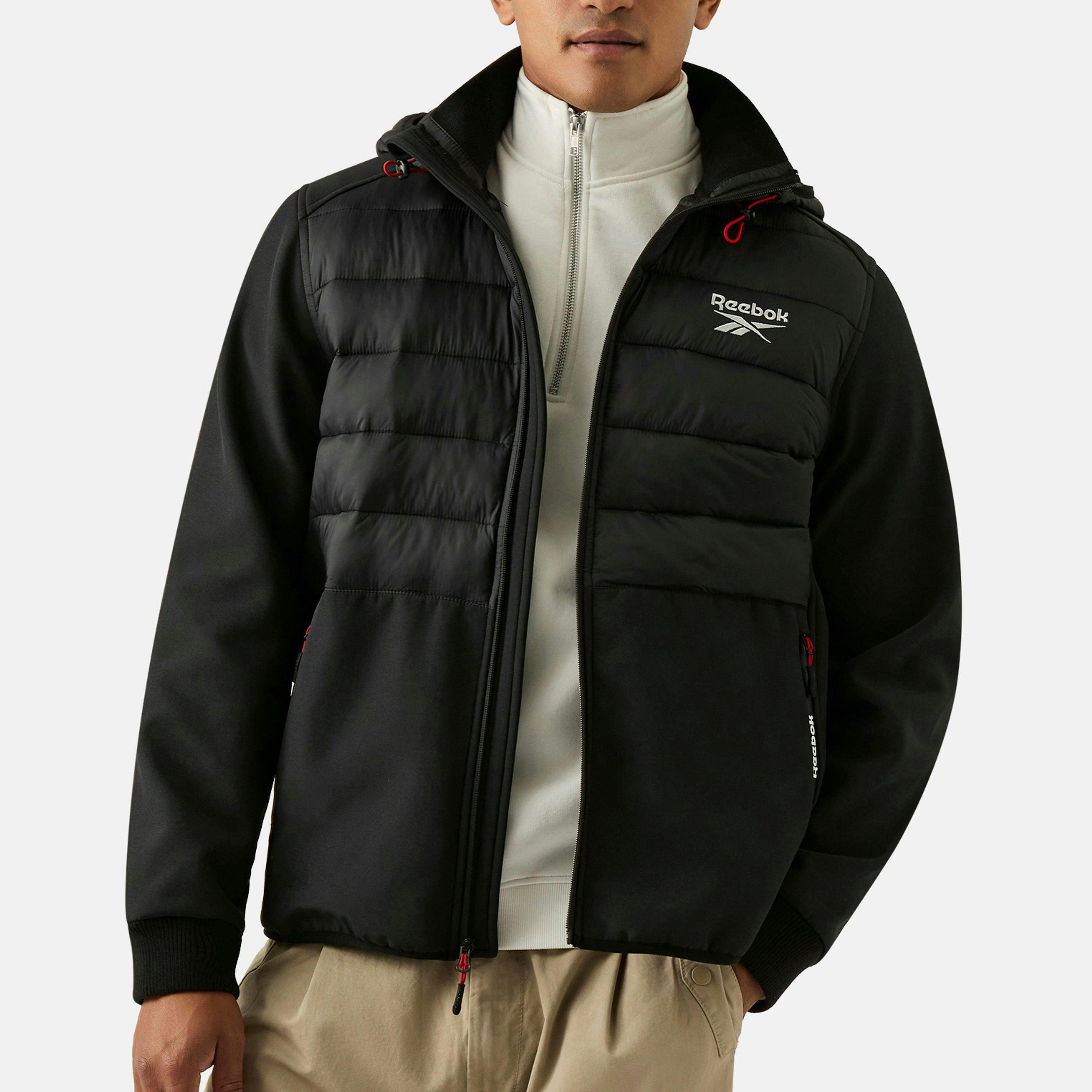 RB1562 Mixed Media Jacket - Black , view 1 of 4