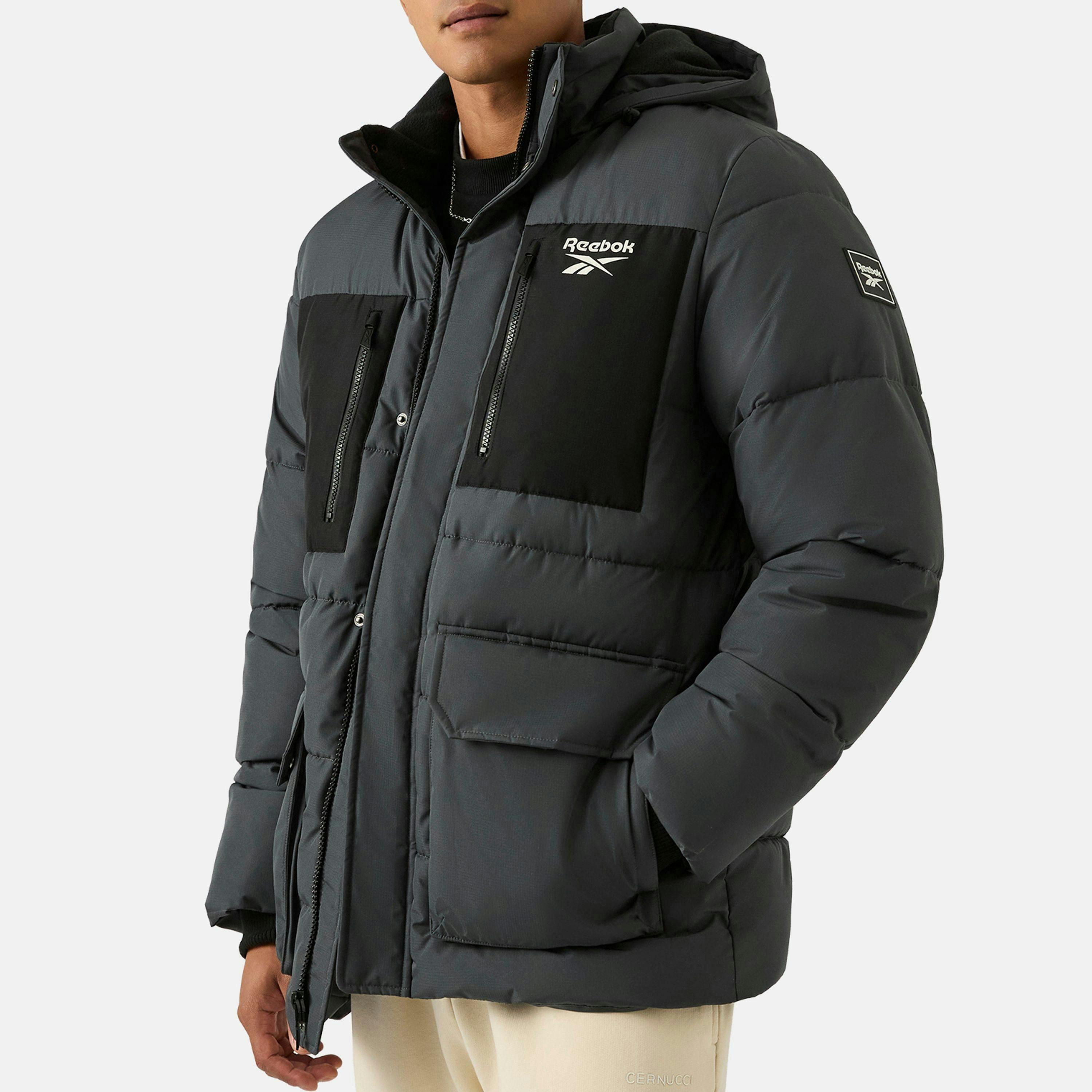RB1577 Puffer Parka Jacket - Charcoal , view 1 of 4