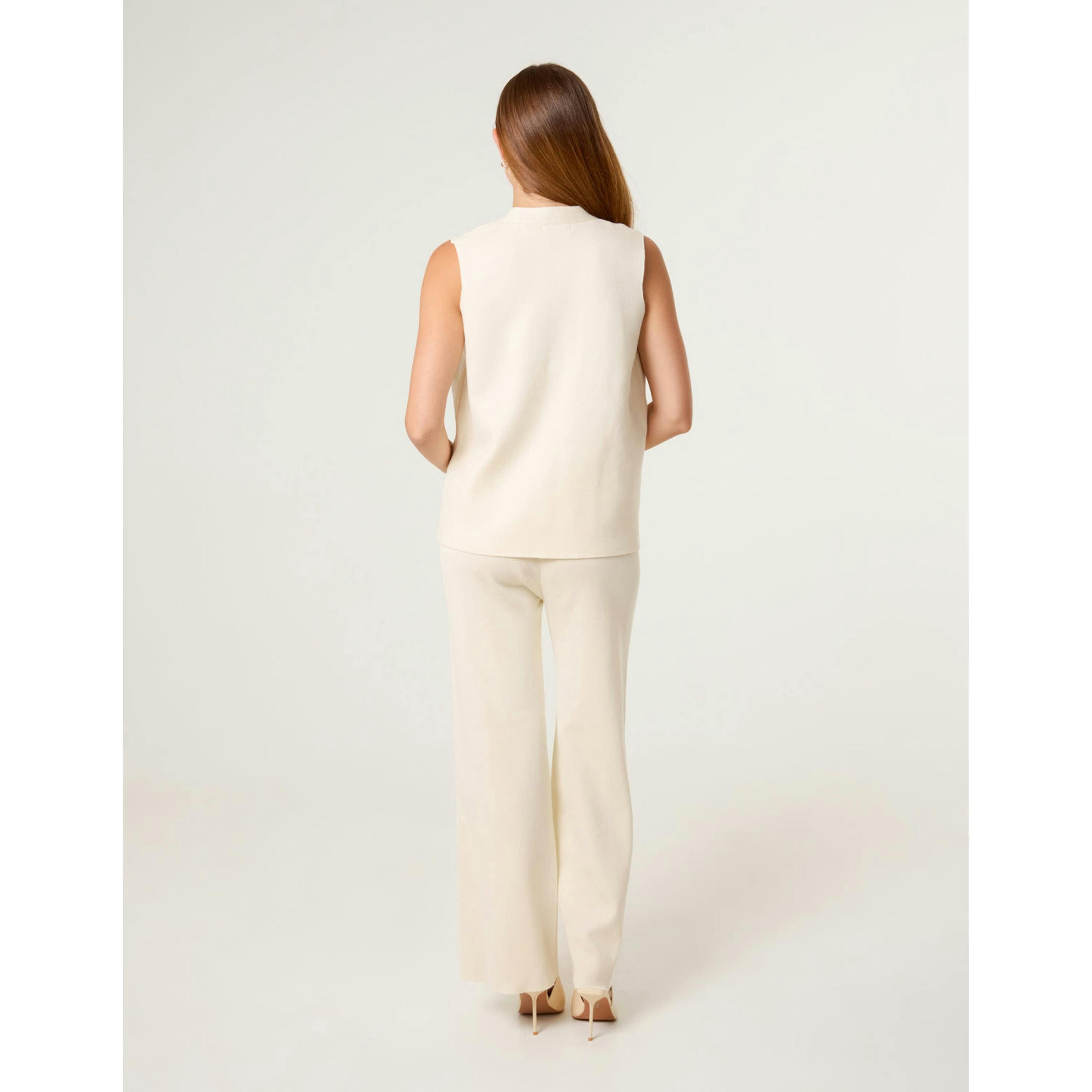 Blue Vanilla Two -Piece Set With Gold Button Details  in Beige , view 2 of 4