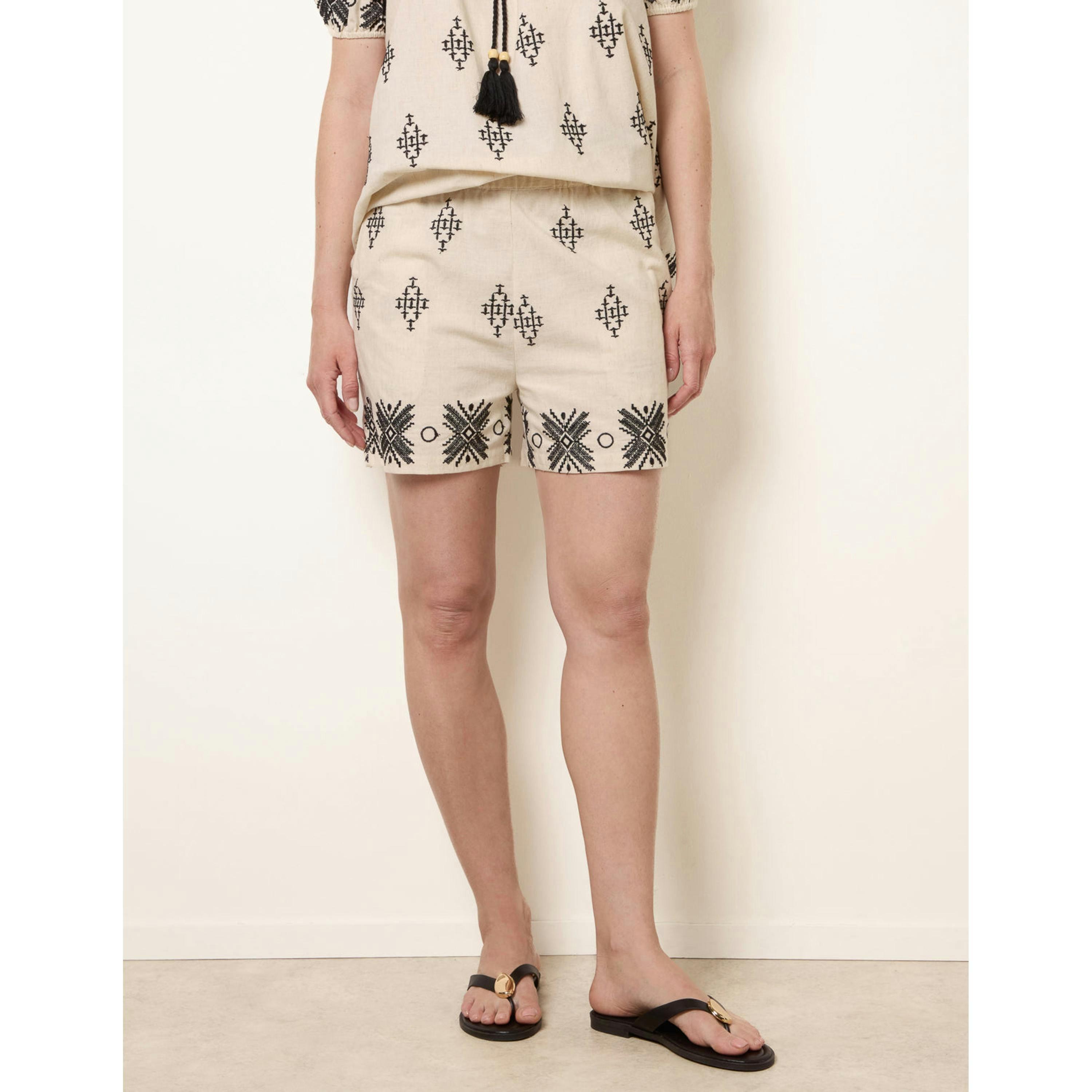 Blue Vanilla Embroidered Shorts  in Stone , view 3 of 4