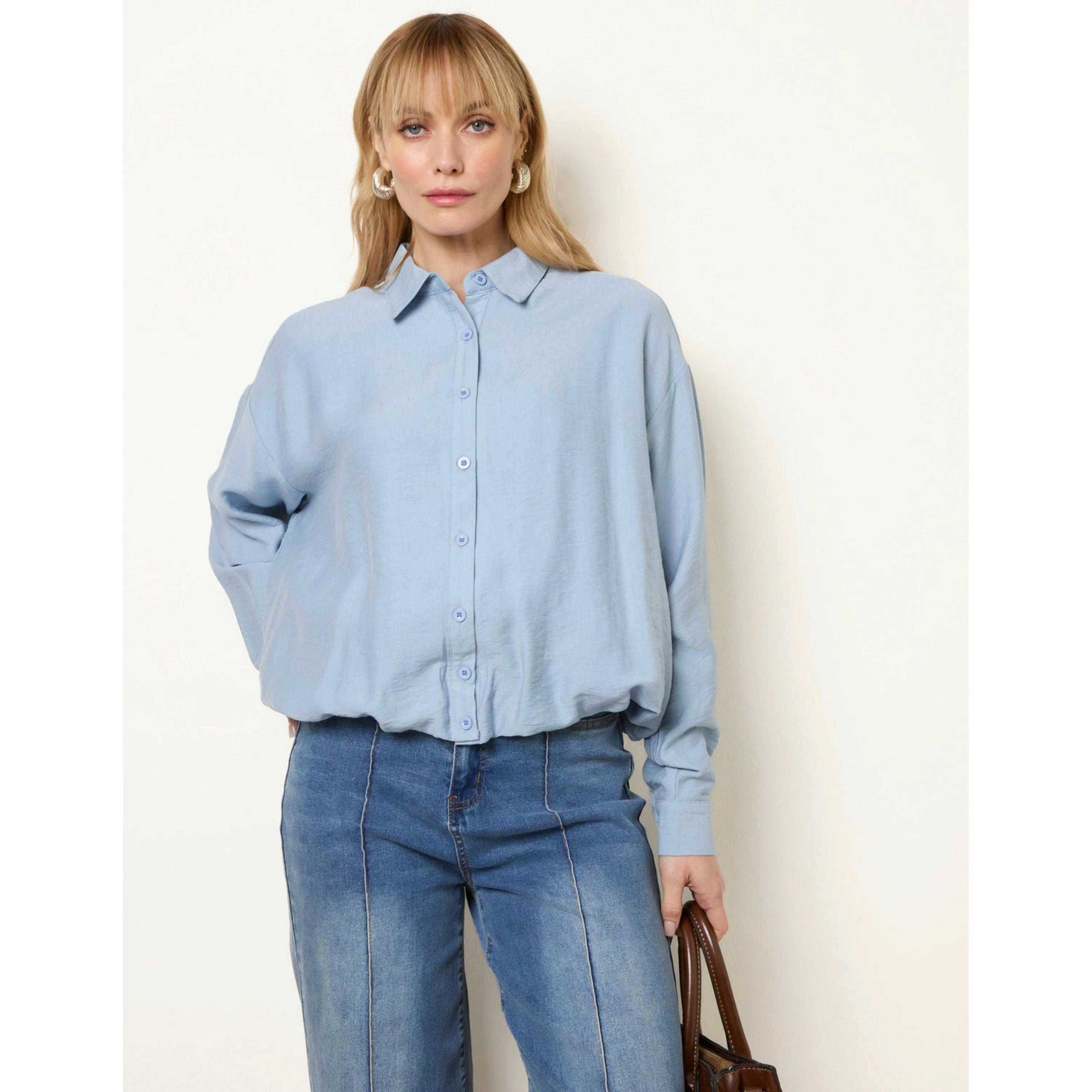 Blue Vanilla Relaxed Button-Up Shirt  in Blue , view 1 of 4