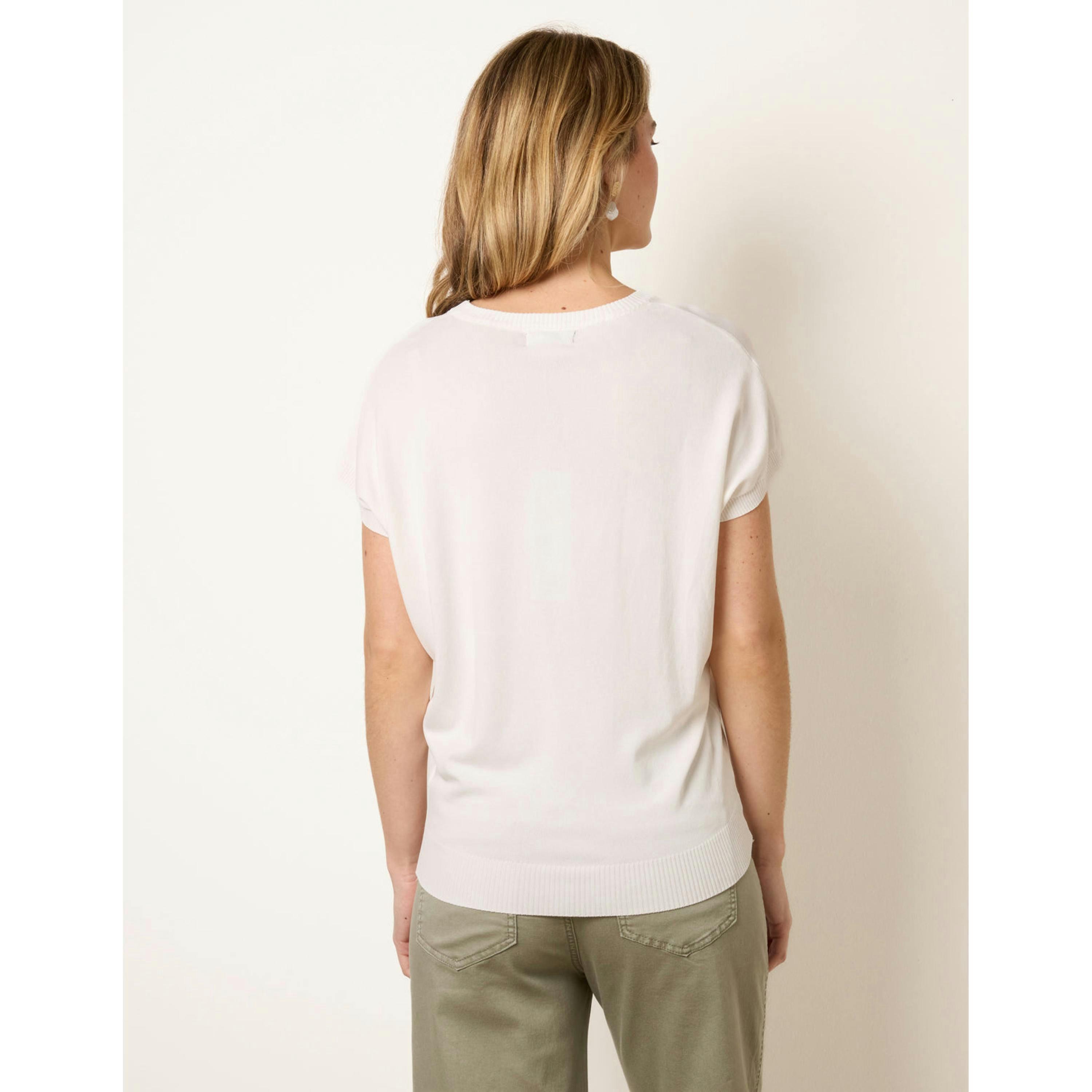 Blue Vanilla Short Sleeve Texture Knit Top  in Ivory , view 2 of 4