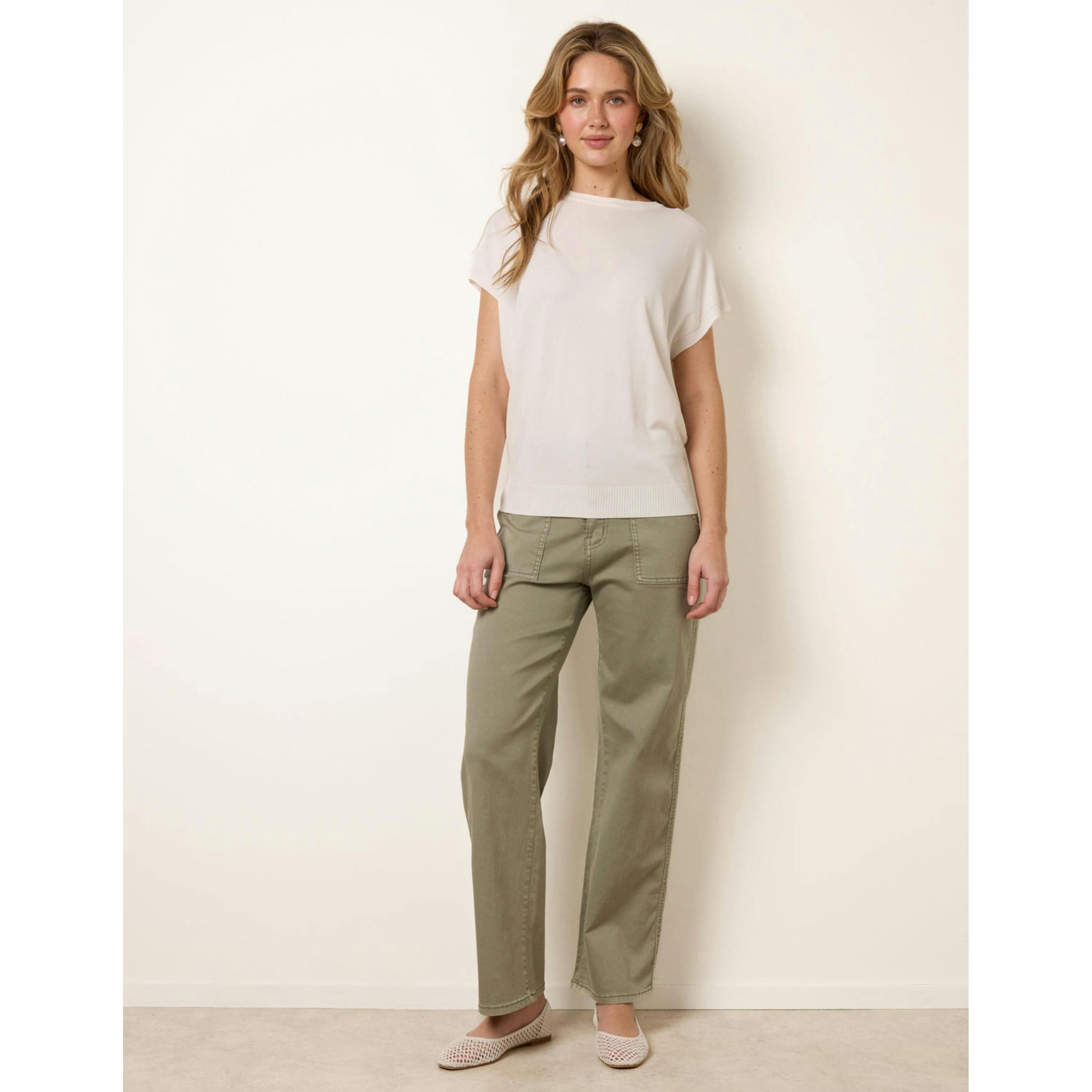 Blue Vanilla Short Sleeve Texture Knit Top  in Ivory , view 3 of 4