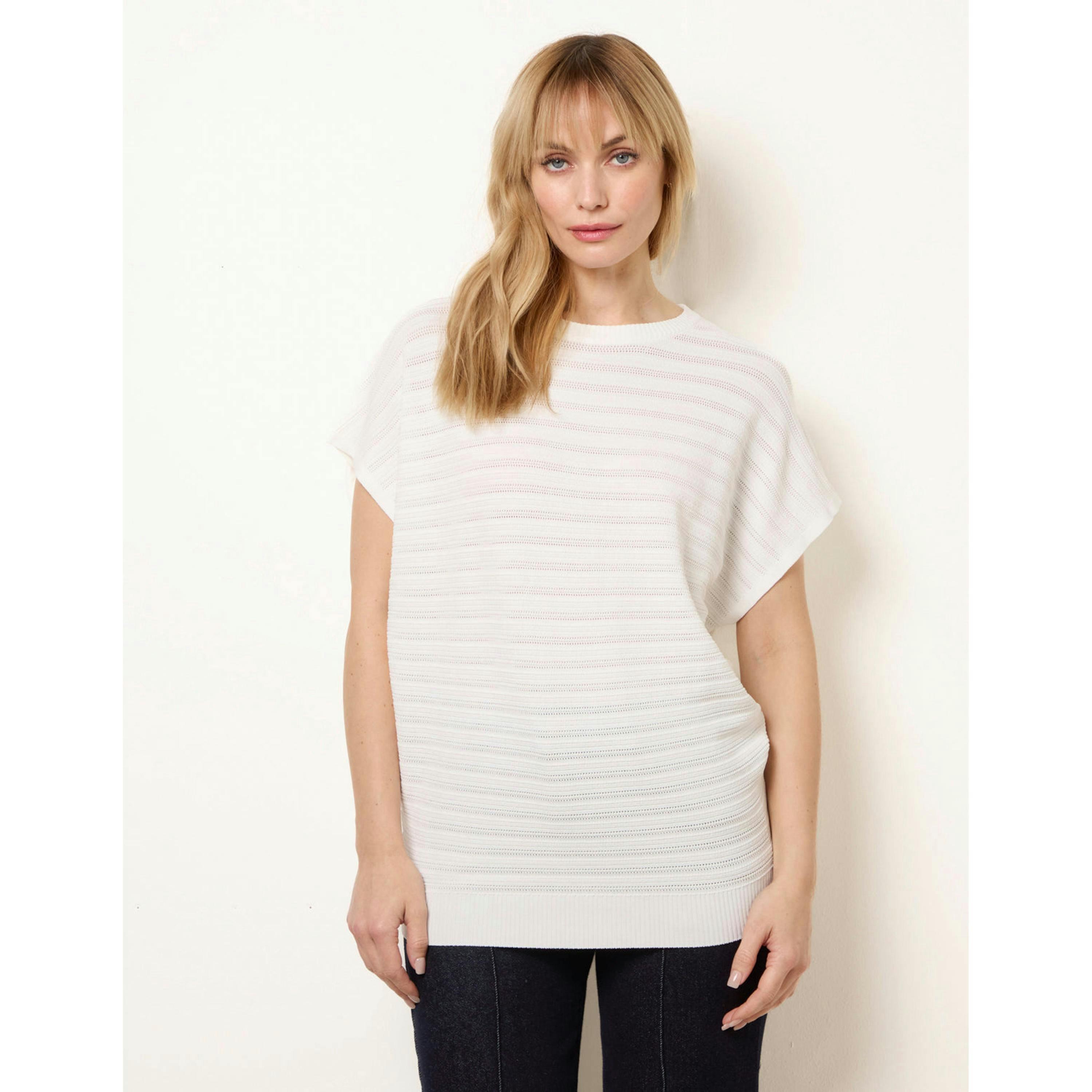 Blue Vanilla Textured Sleeveless Knit Top  in Ivory , view 1 of 4