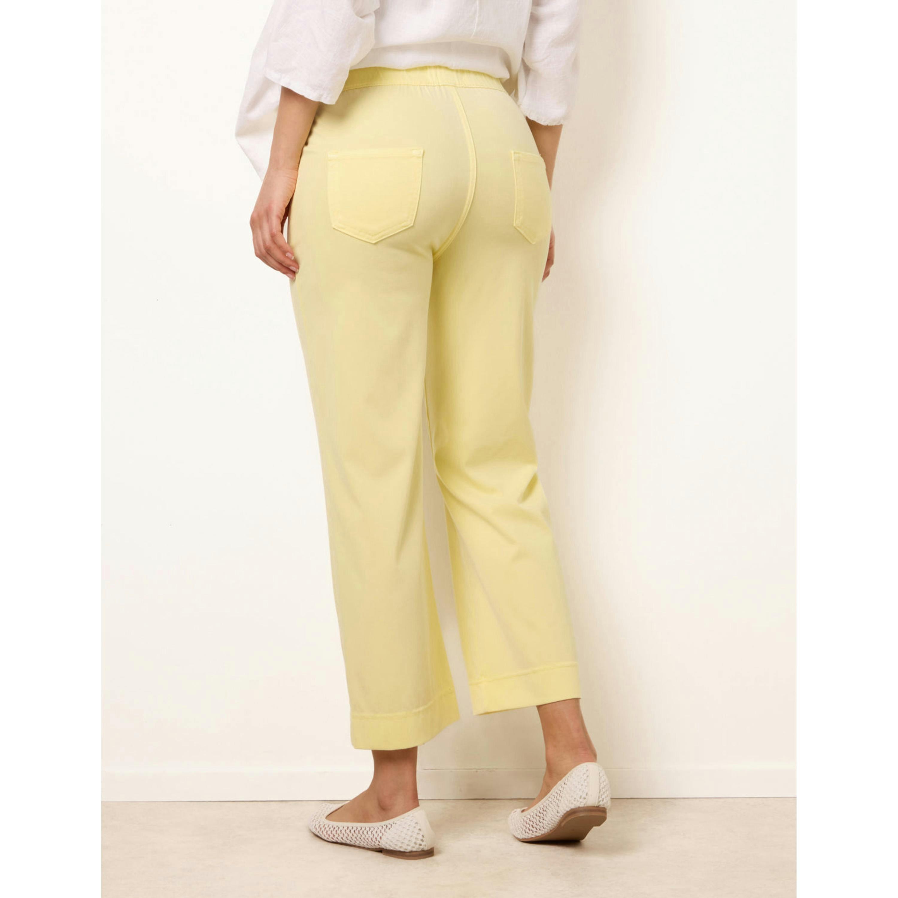 Blue Vanilla Elasticated Waist Trouser With Drawstring  in Yellow , view 2 of 4
