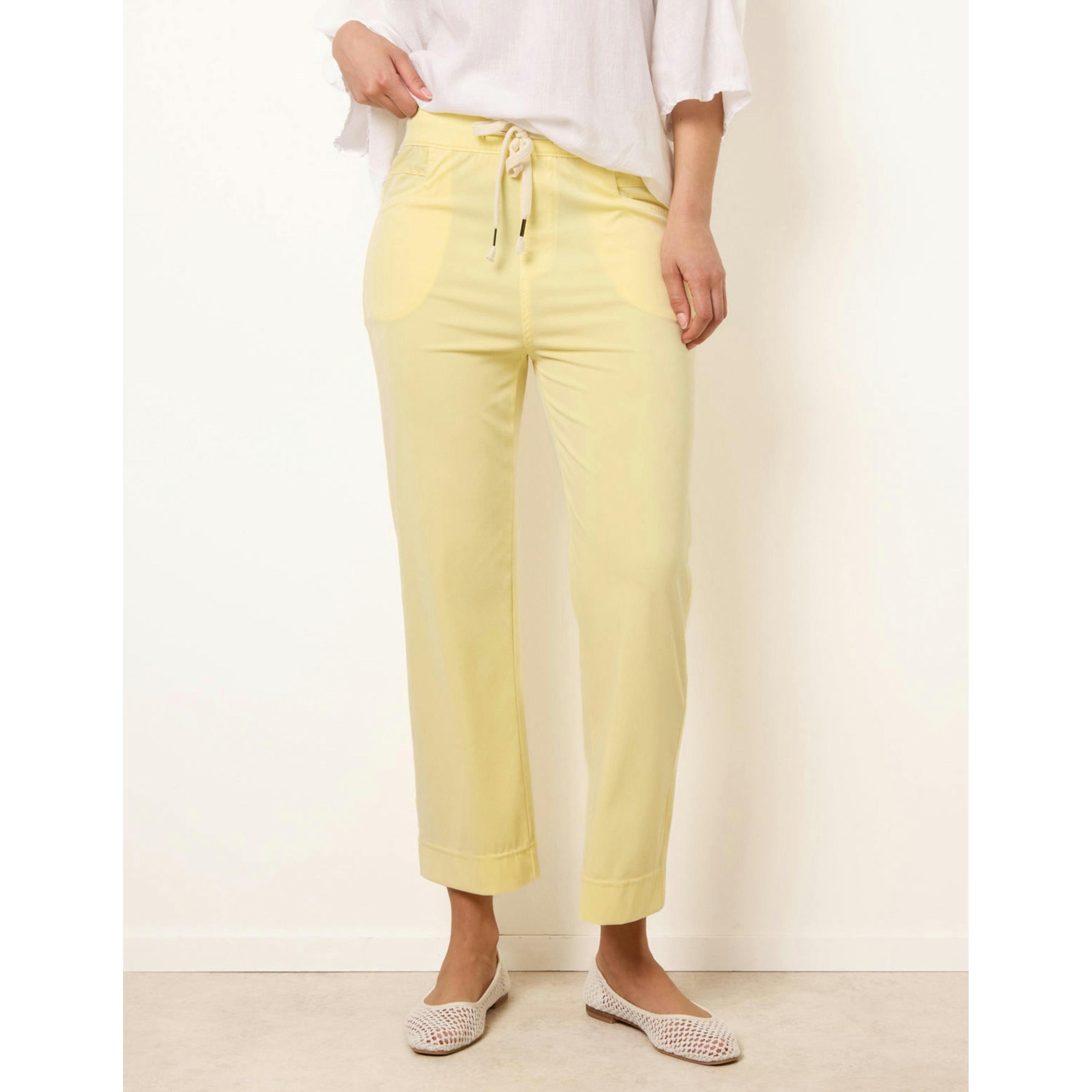 Blue Vanilla Elasticated Waist Trouser With Drawstring  in Yellow , view 3 of 4