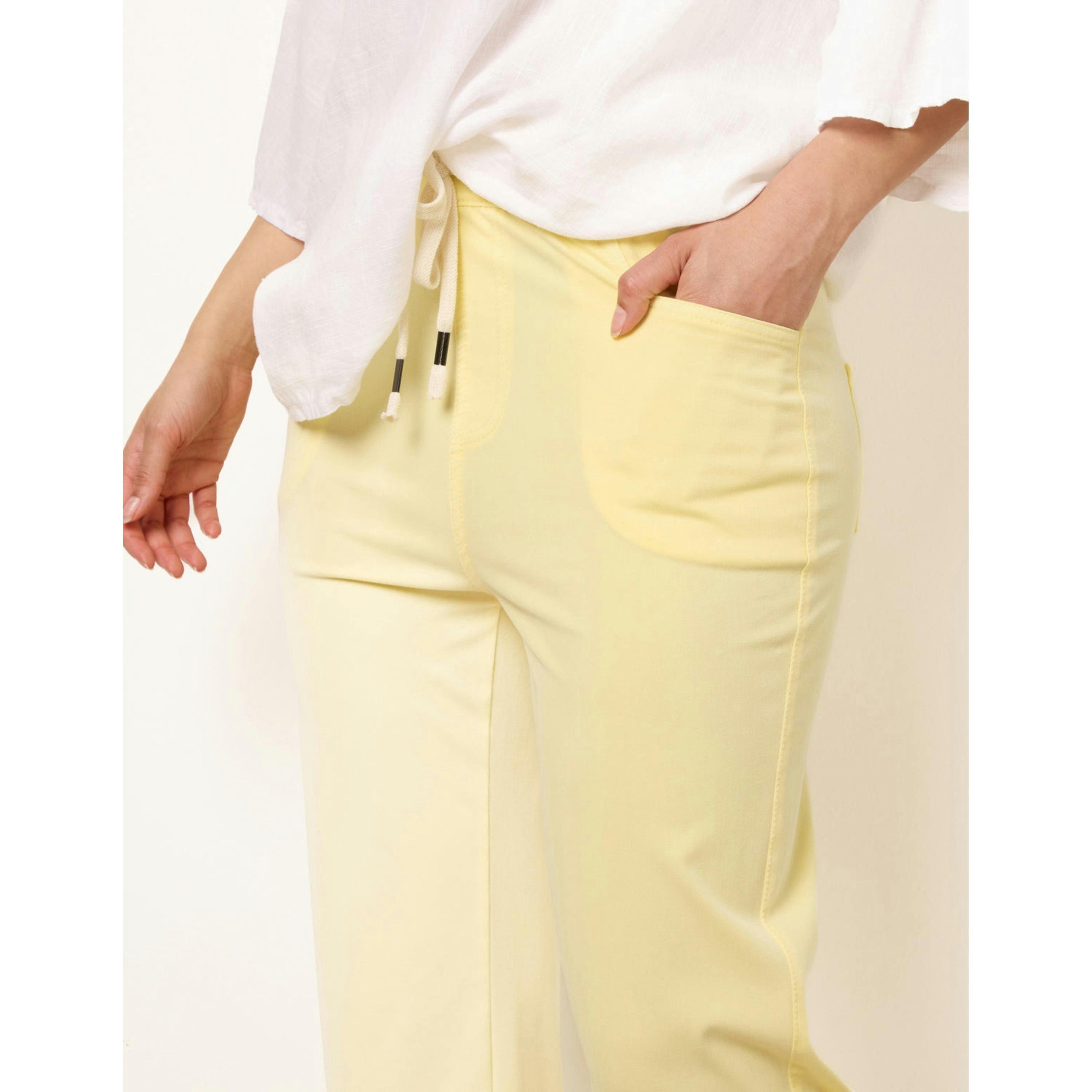 Blue Vanilla Elasticated Waist Trouser With Drawstring  in Yellow , view 4 of 4