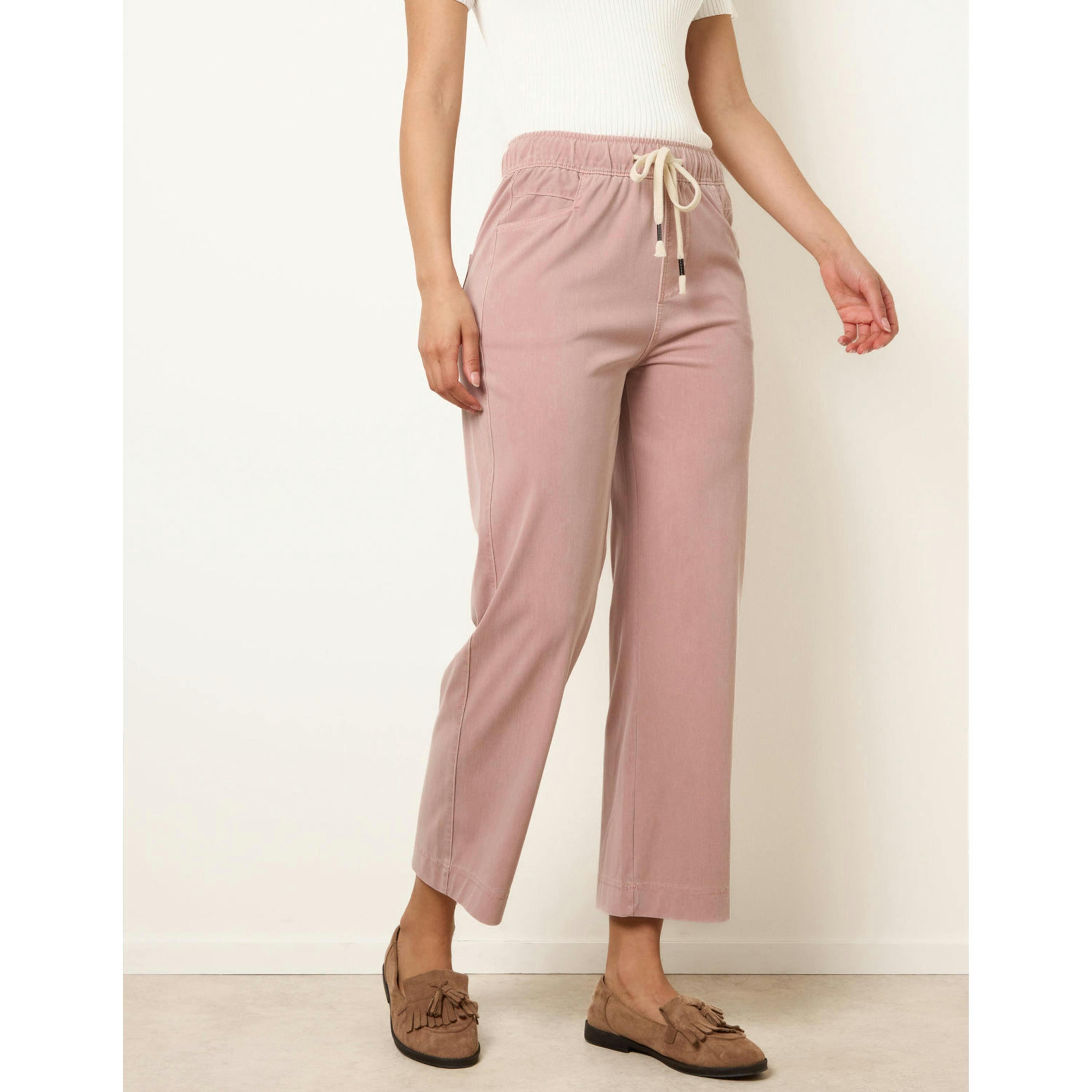 Blue Vanilla Elasticated Waist Trouser With Drawstring  in Pink , view 3 of 4