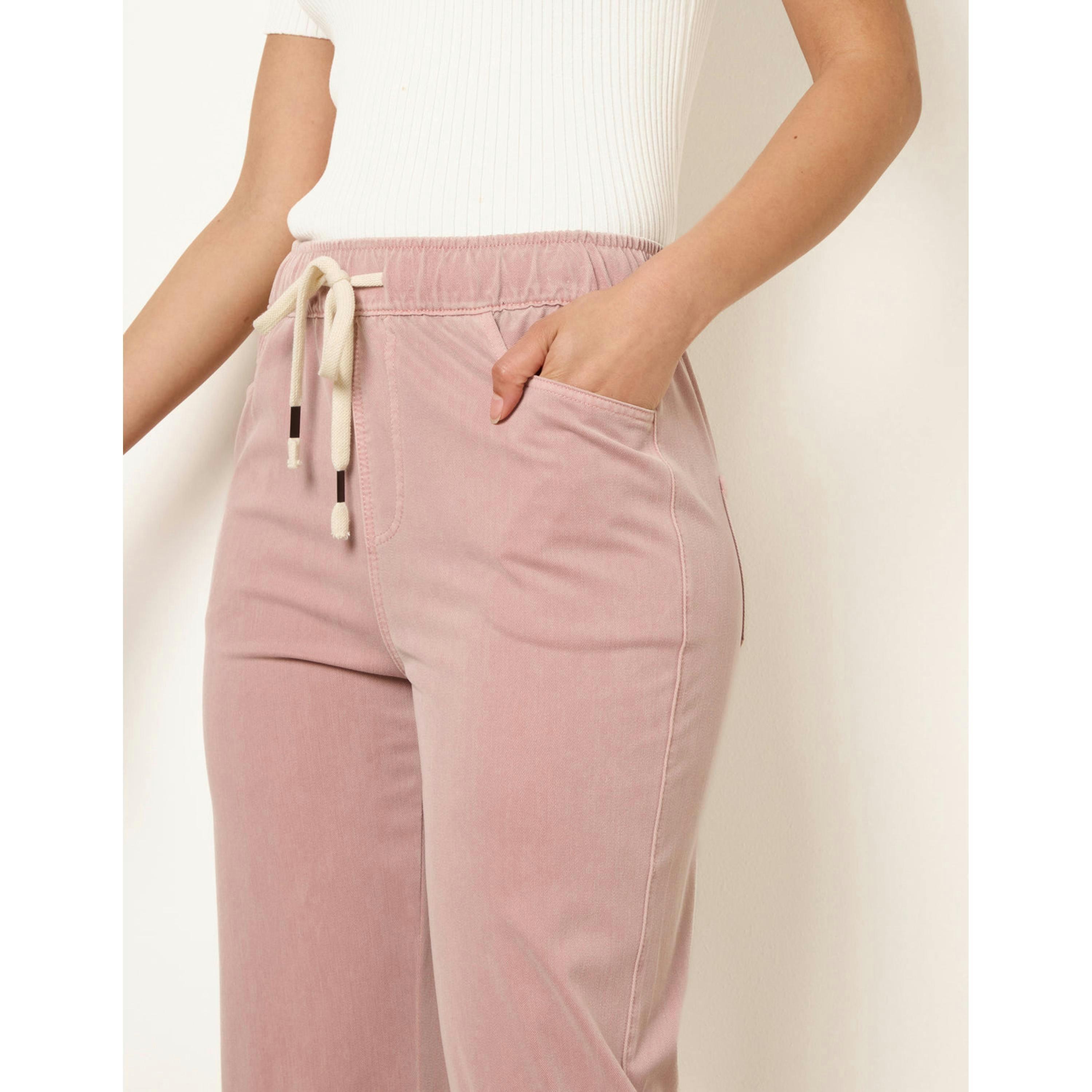 Blue Vanilla Elasticated Waist Trouser With Drawstring  in Pink , view 4 of 4