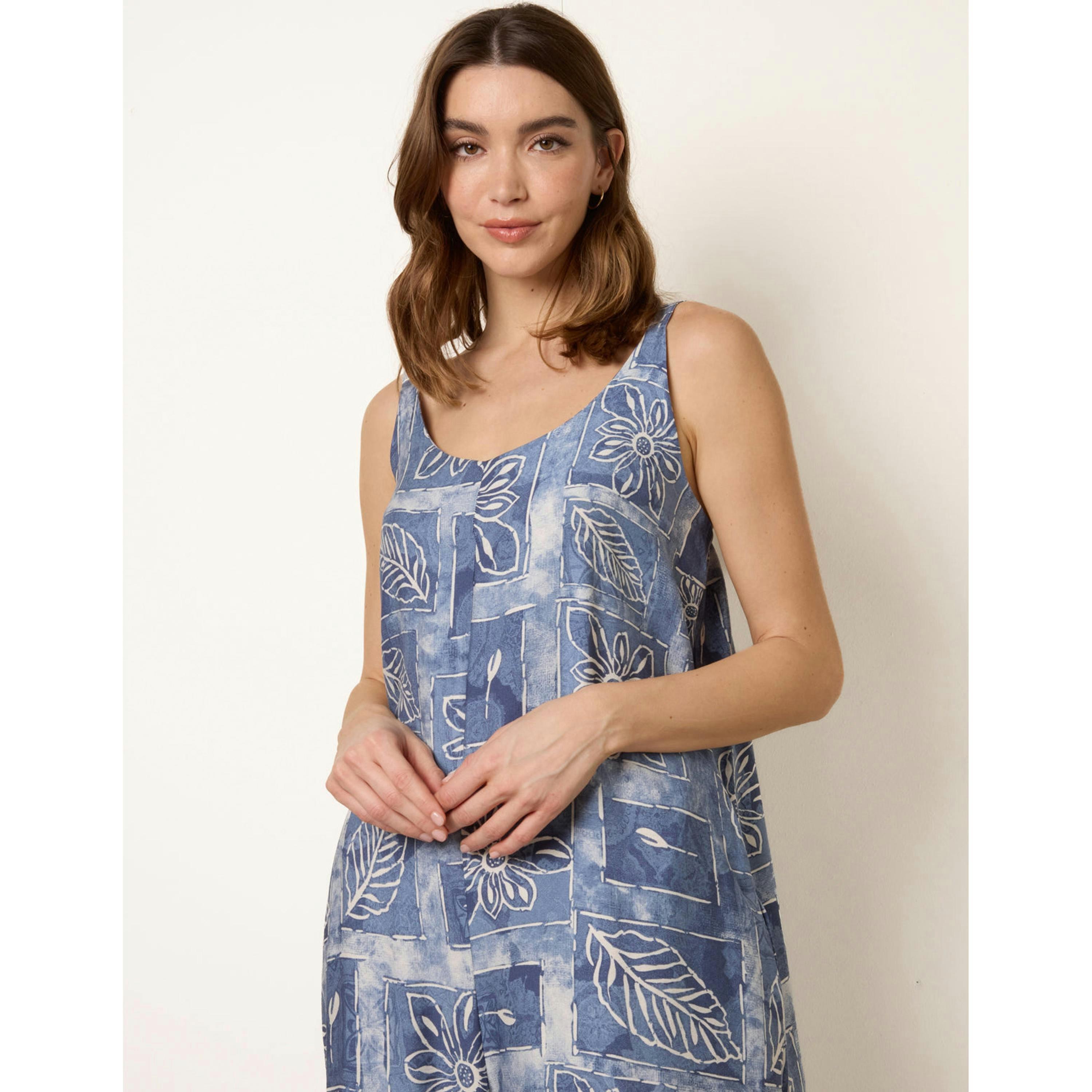 Blue Vanilla Floral Printed Oversized Jumpsuit  in Blue , view 3 of 4