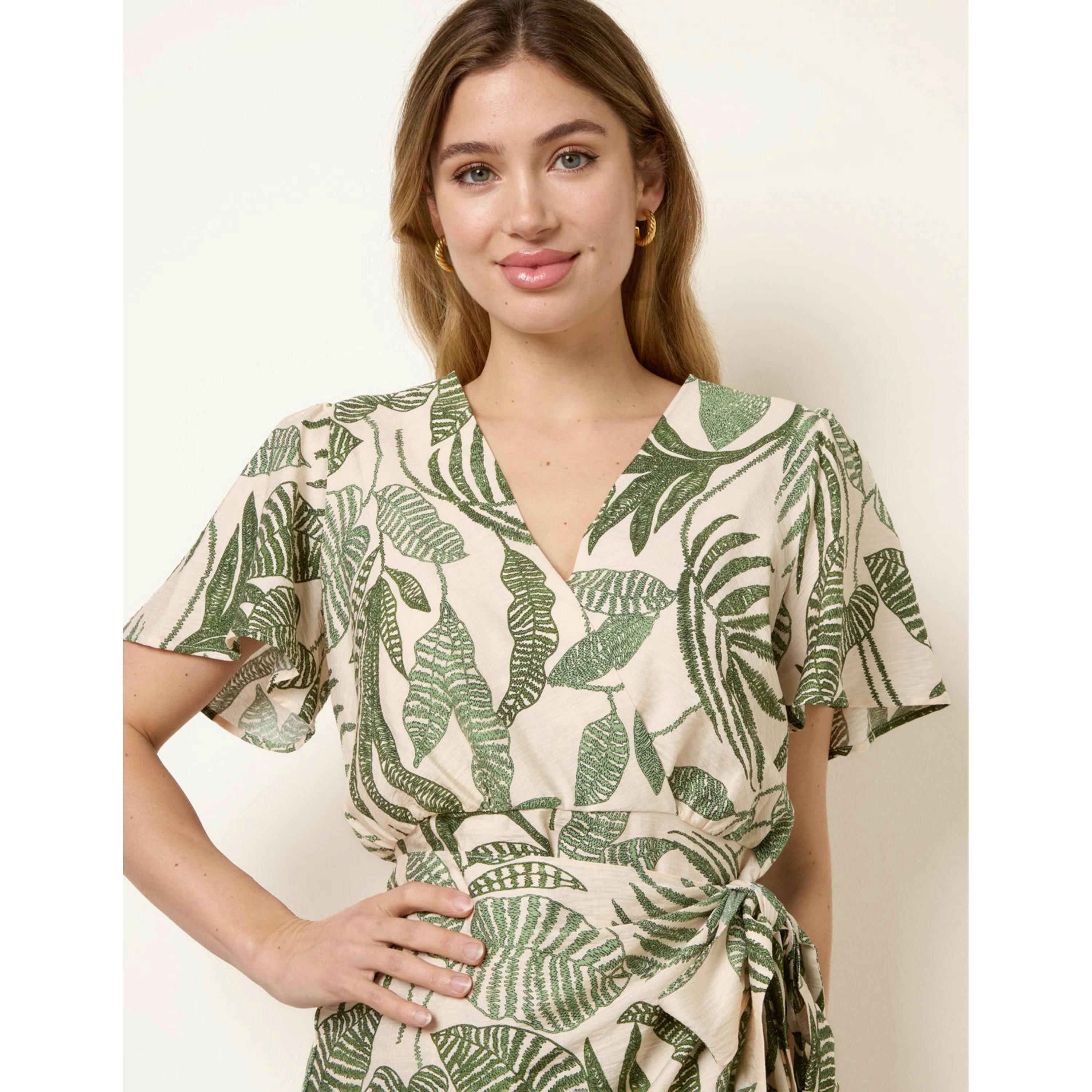 Blue Vanilla Wrap Front Sarong Mini Dress  in Green , view 3 of 4