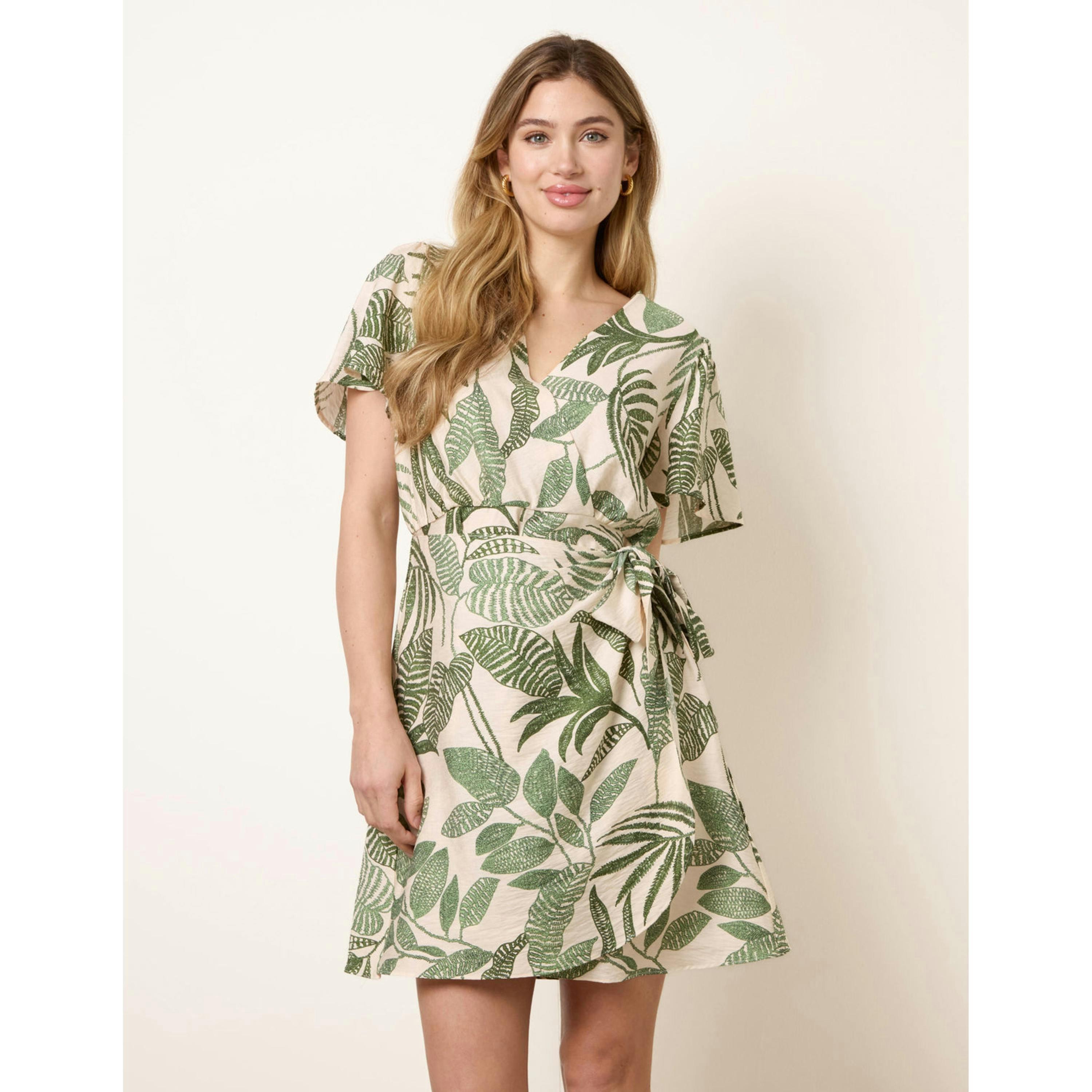 Blue Vanilla Wrap Front Sarong Mini Dress  in Green , view 4 of 4