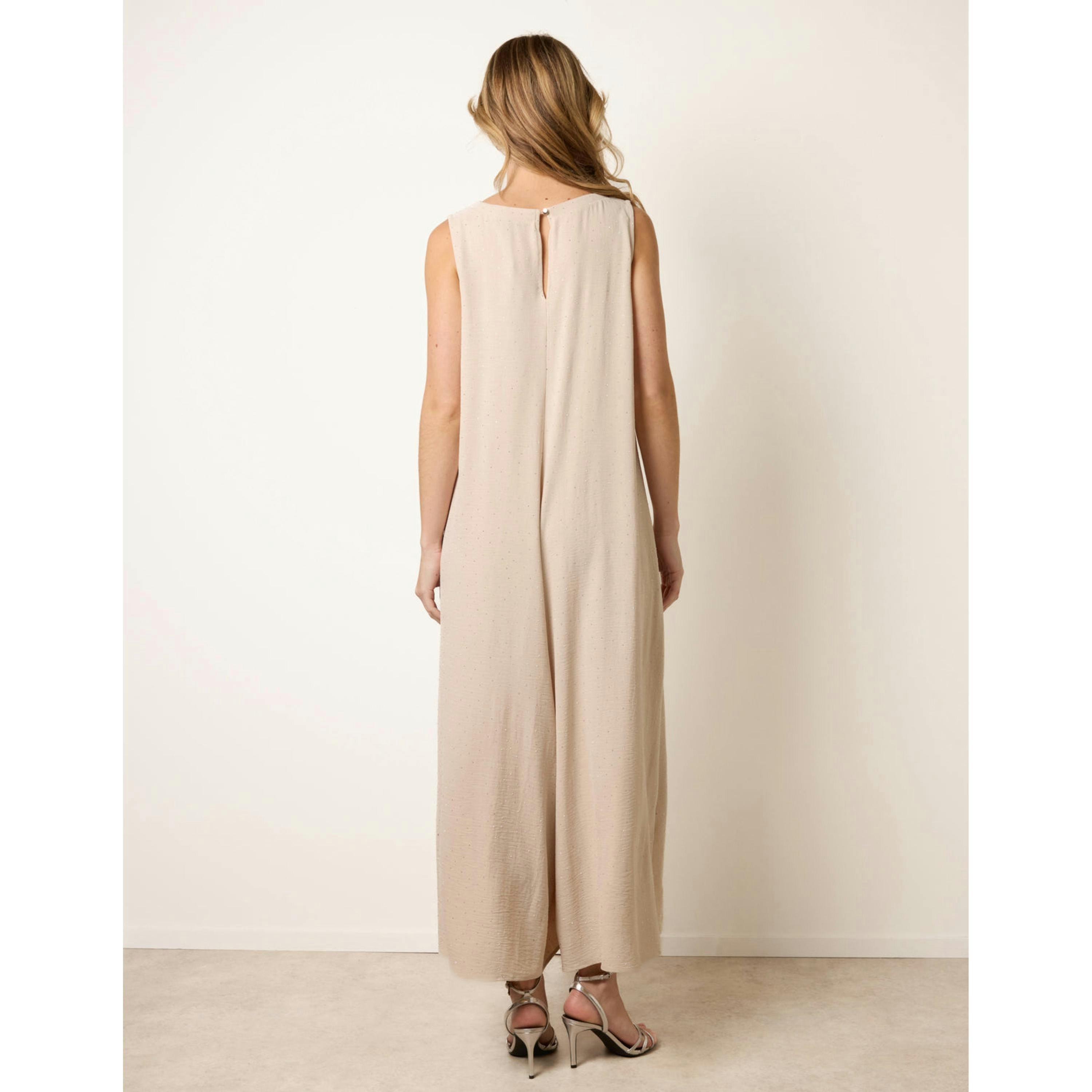 Blue Vanilla Pleat Front Diamante Jumpsuit  in Stone , view 2 of 4