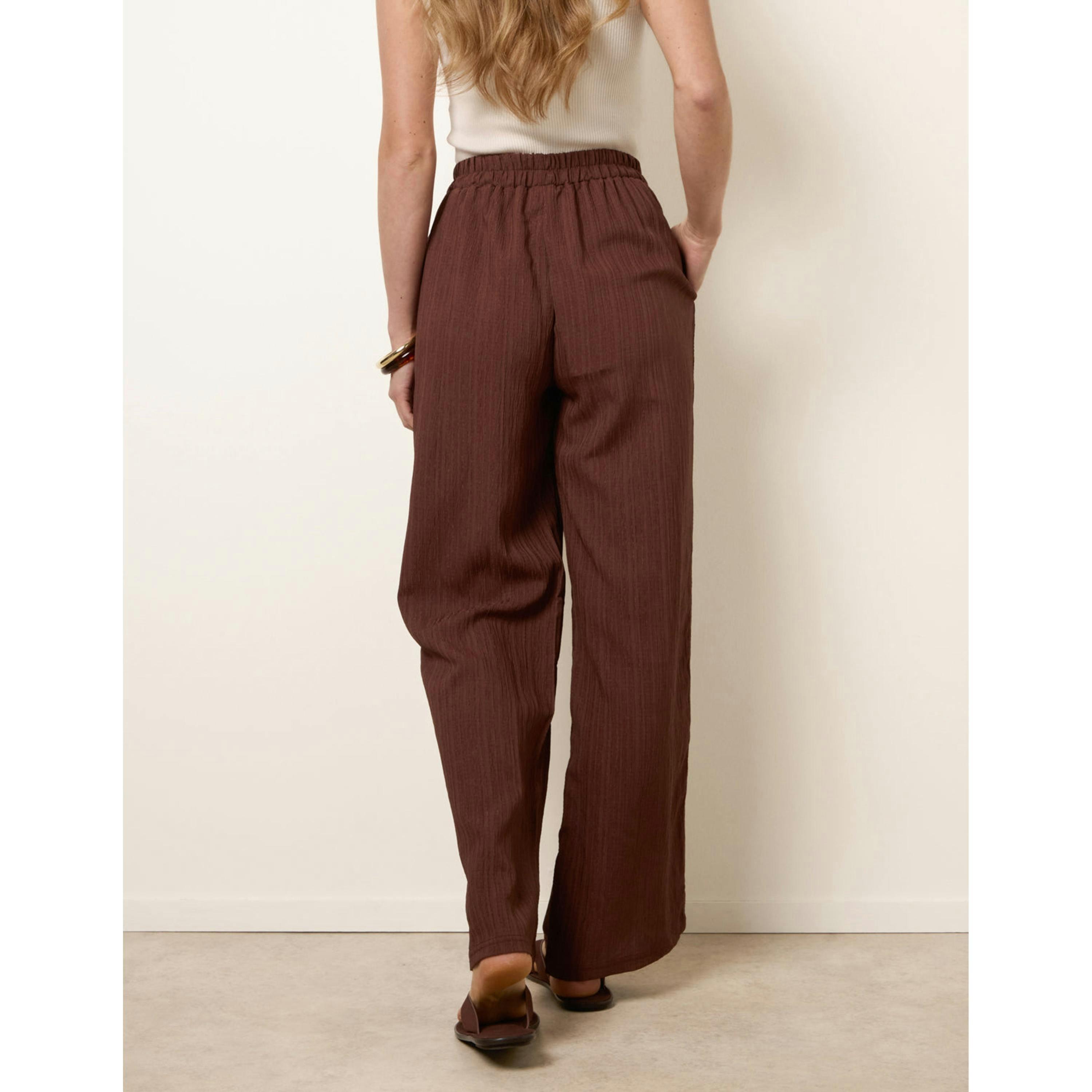 Blue Vanilla Drawstring Wide Leg Trousers  in Brown , view 2 of 4