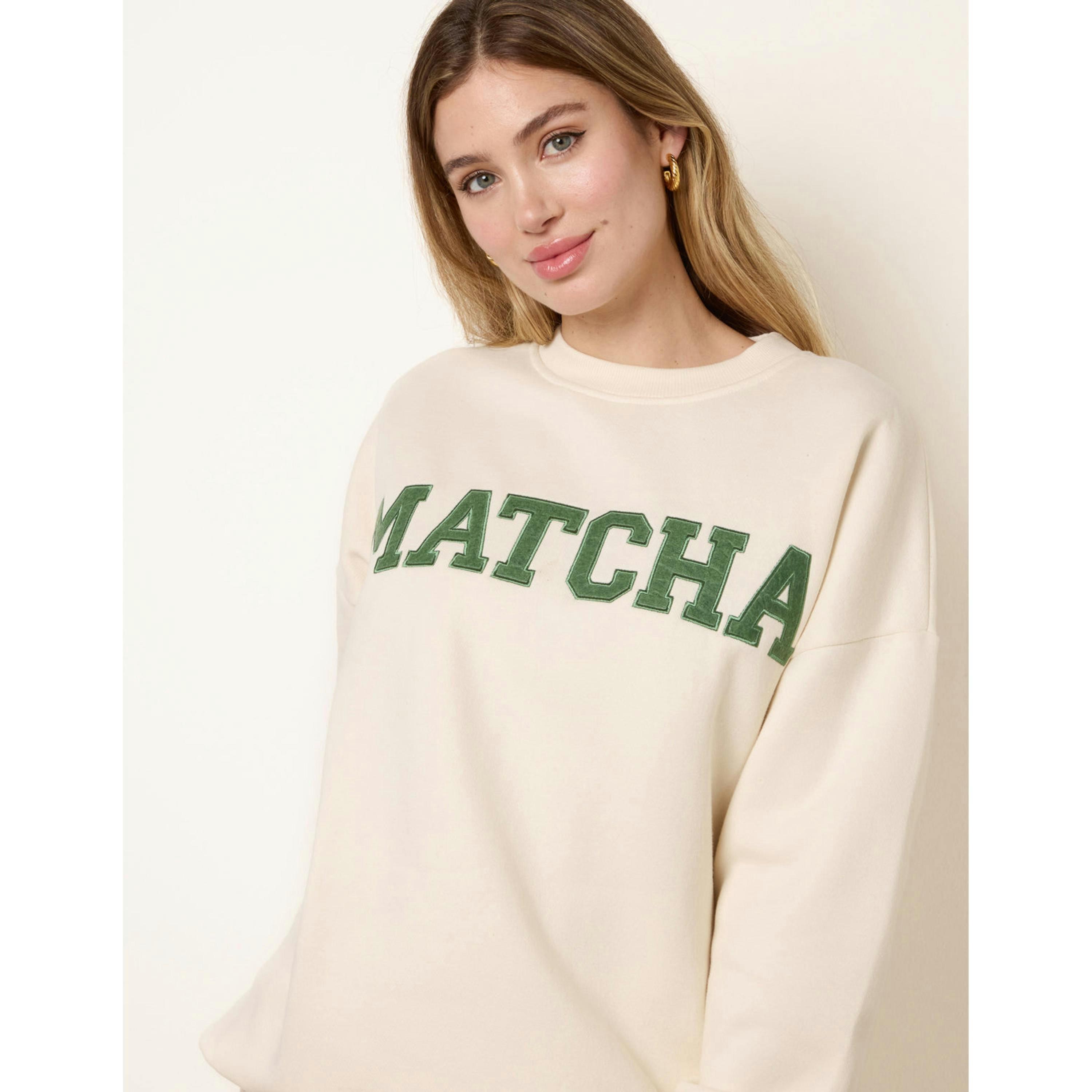 Blue Vanilla Matcha Sweatshirt  in Ivory , view 3 of 4