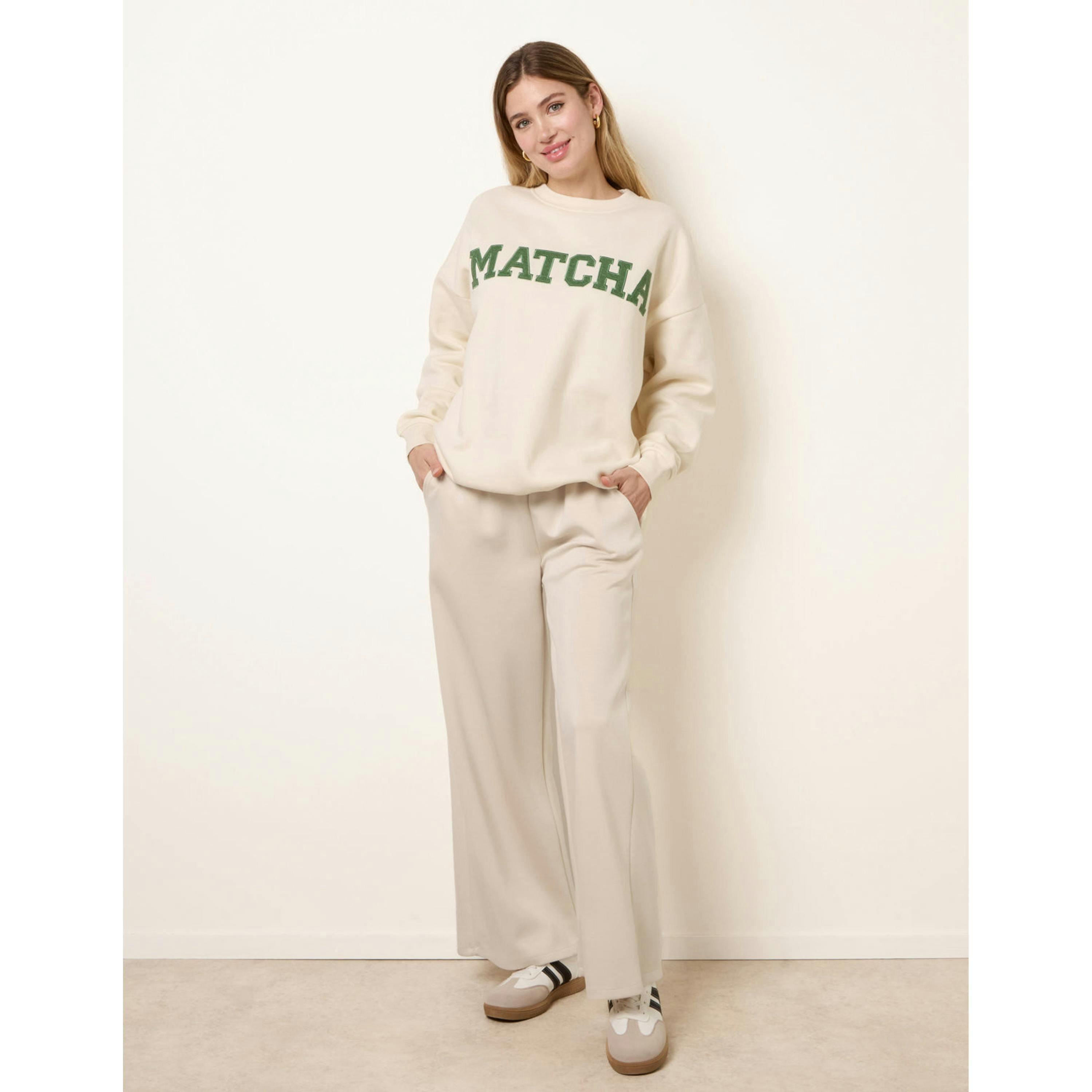 Blue Vanilla Matcha Sweatshirt  in Ivory , view 4 of 4