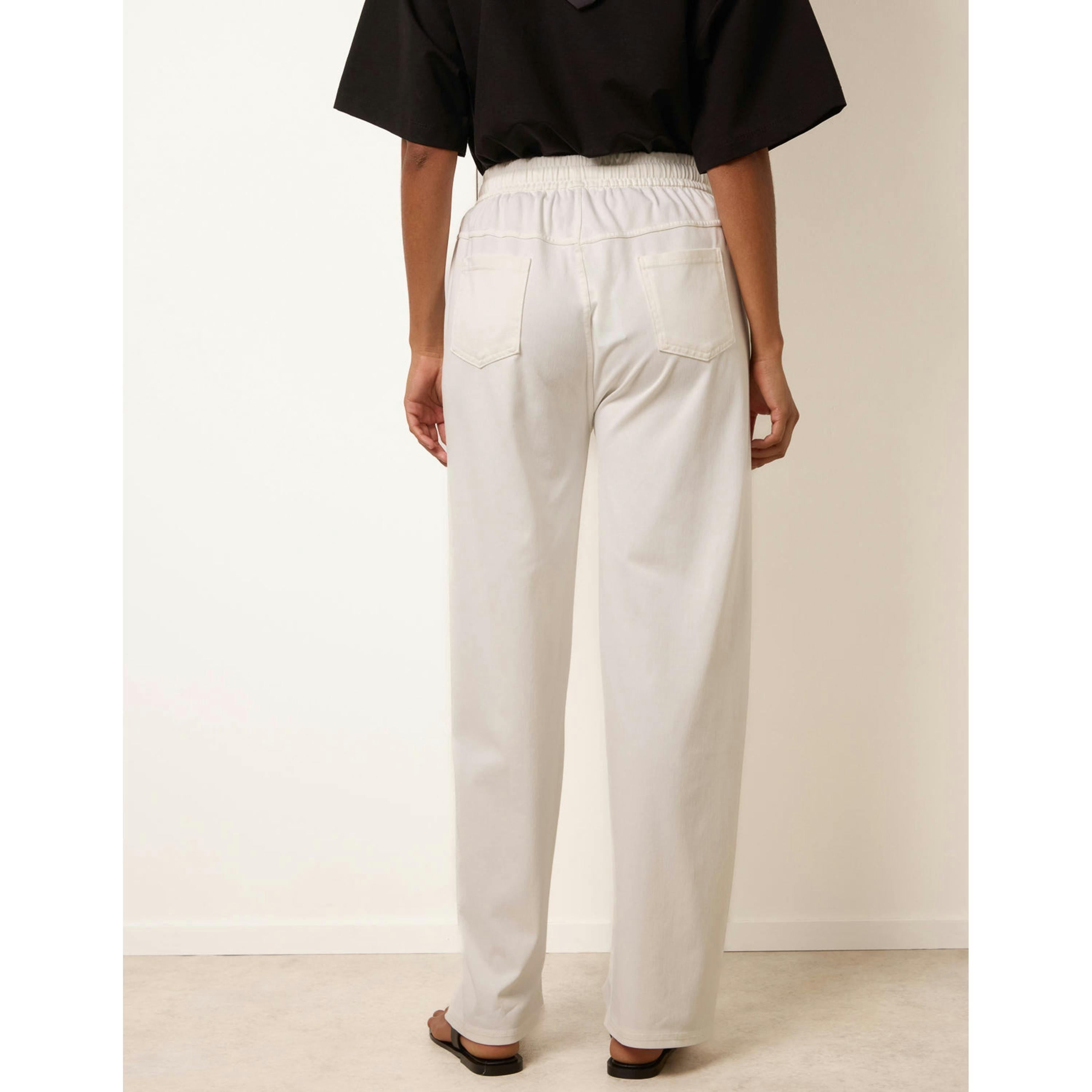 Blue Vanilla Elastic Waist Trousers  in White , view 2 of 4
