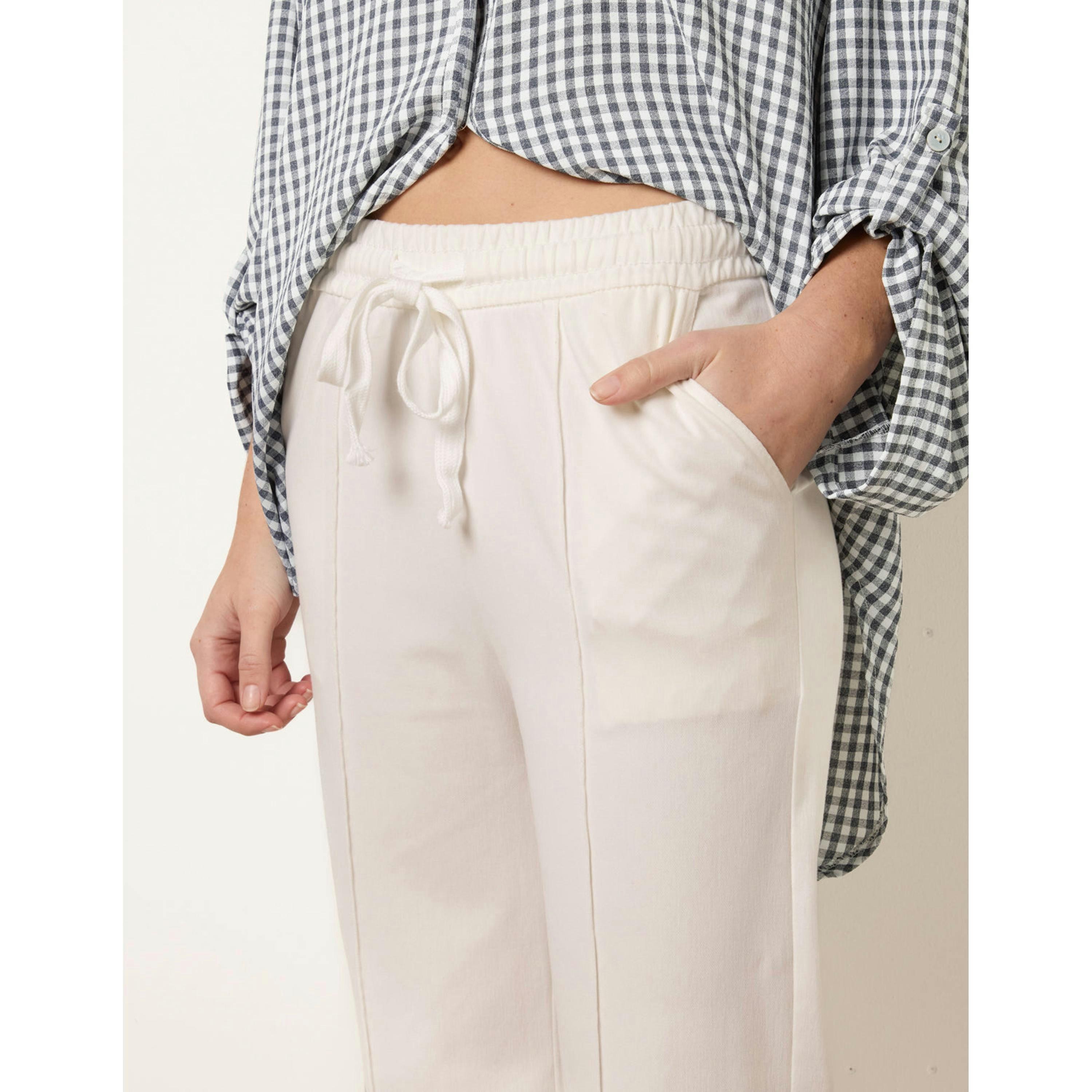 Blue Vanilla Seam Detail Trousers  in White , view 4 of 4