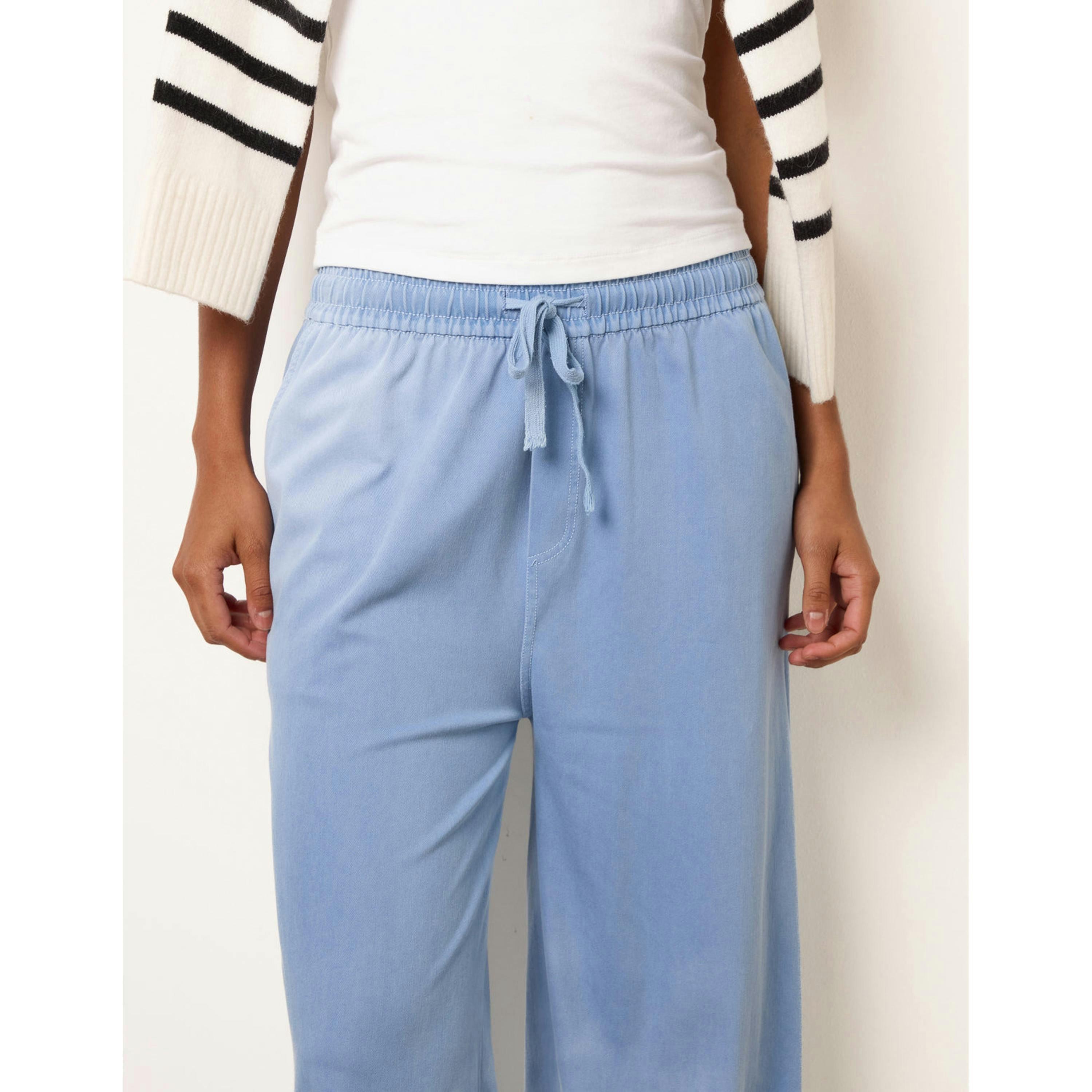 Blue Vanilla Elastic Waist Trousers  in Blue , view 3 of 4