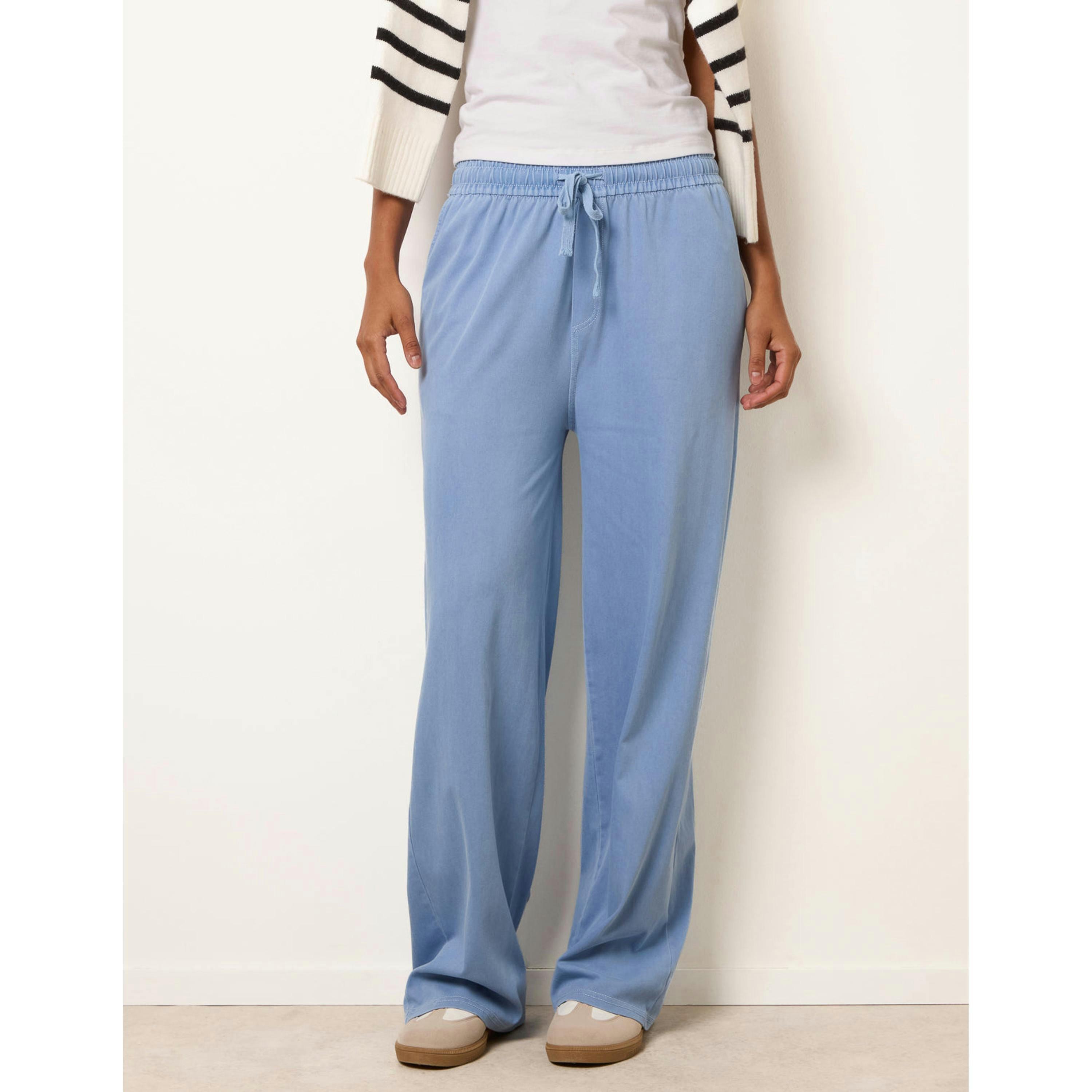 Blue Vanilla Elastic Waist Trousers  in Blue , view 4 of 4
