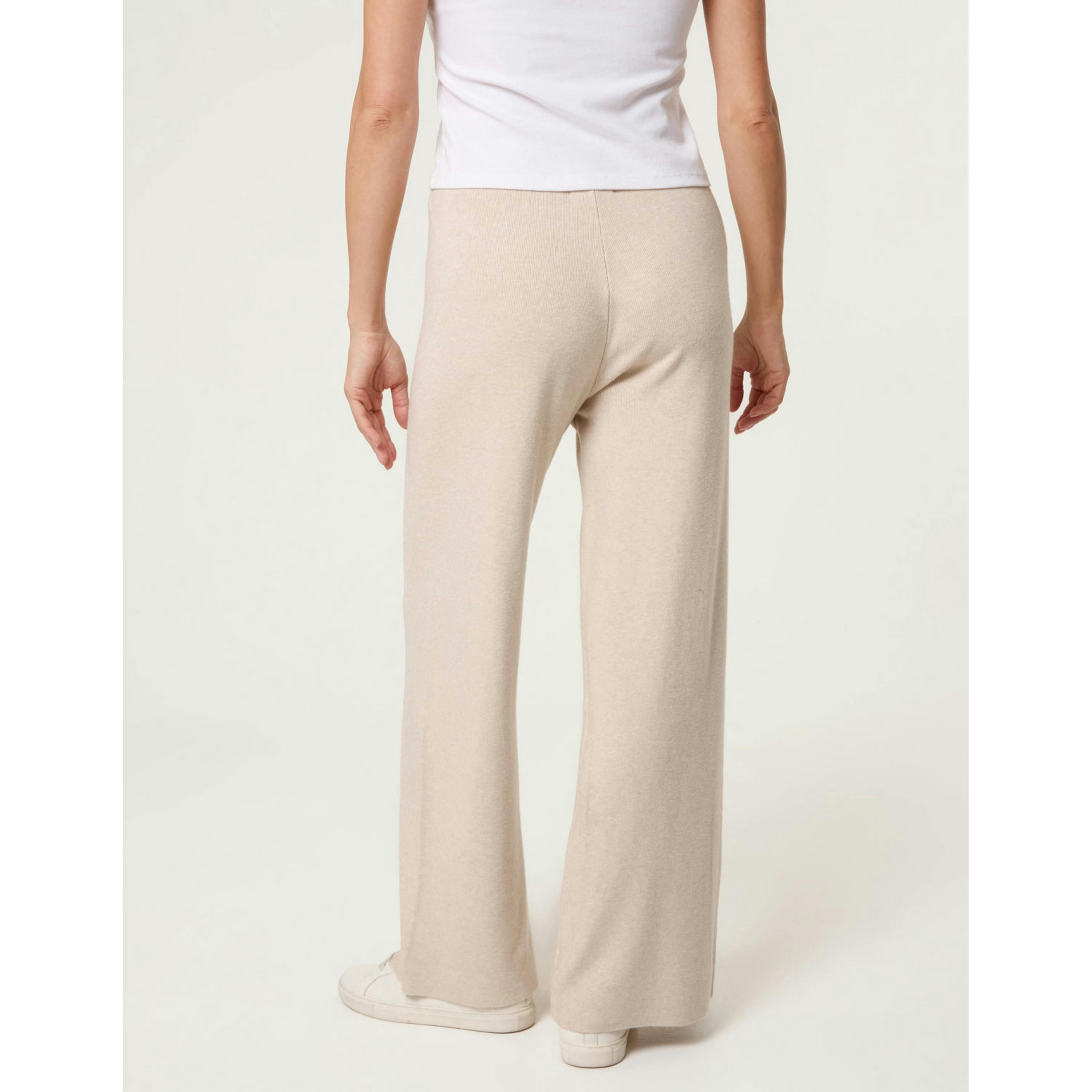 Blue Vanilla Knitted Wide Leg Trousers  in Beige , view 2 of 4