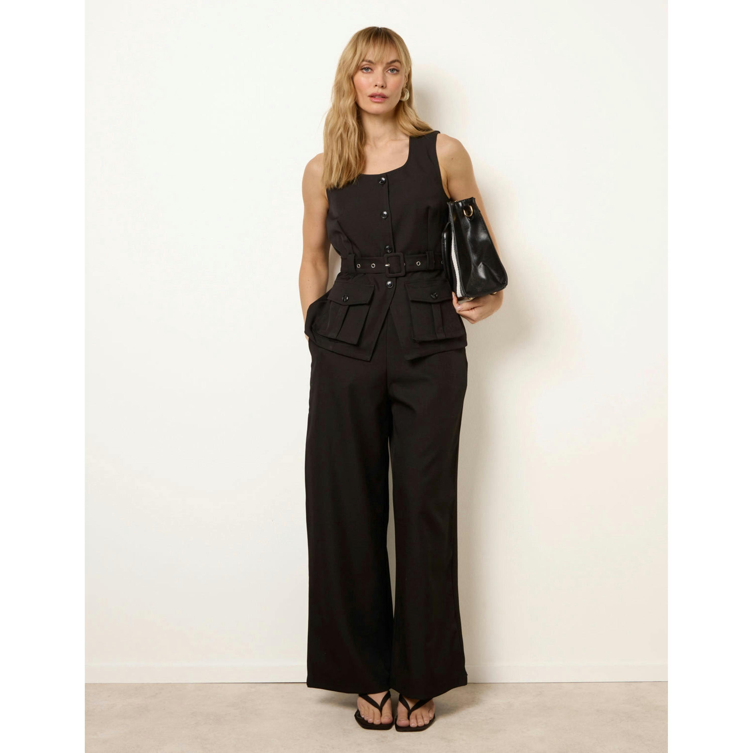 Blue Vanilla Tailored Pocket Two-Piece Co-Ord Set  in Black , view 4 of 4