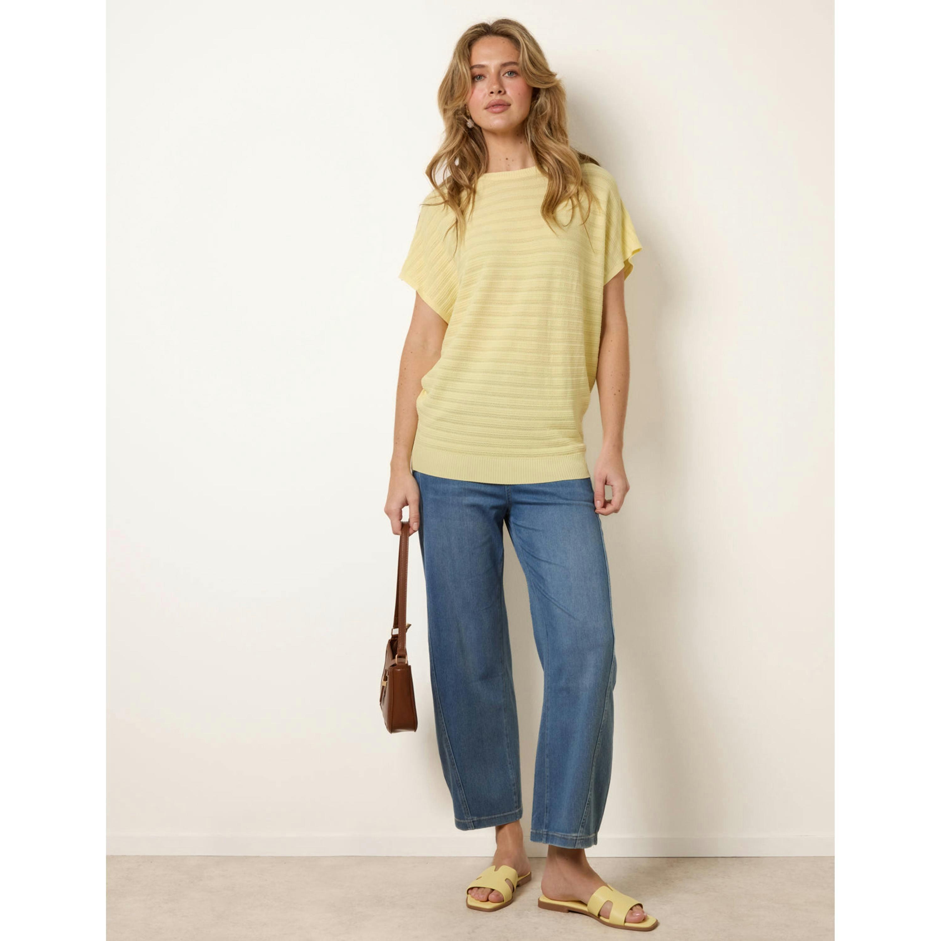 Blue Vanilla Textured Sleeveless Knit Top  in Yellow , view 1 of 4