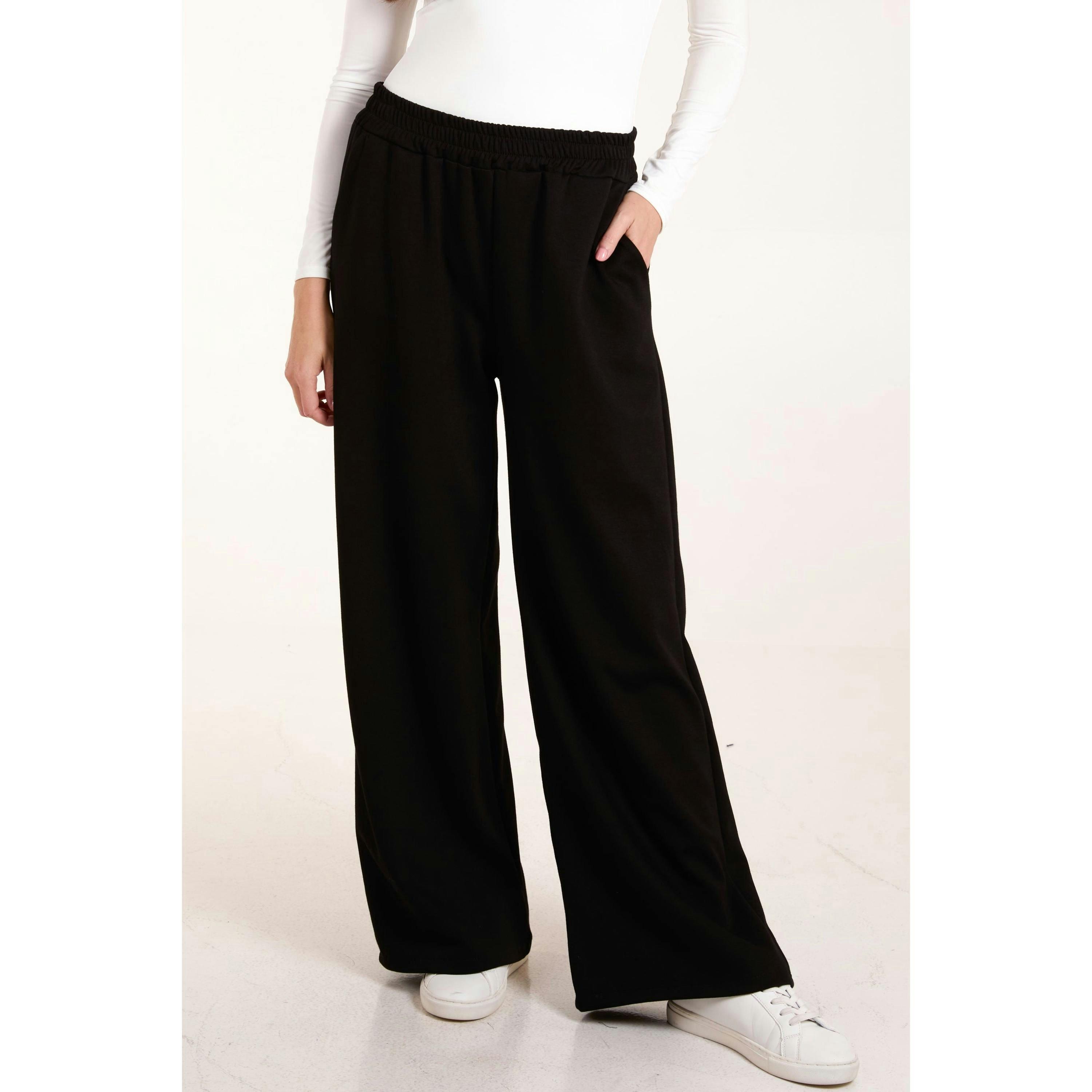 Blue Vanilla Soft Sweat Straight Leg Trousers  in Black , view 1 of 3
