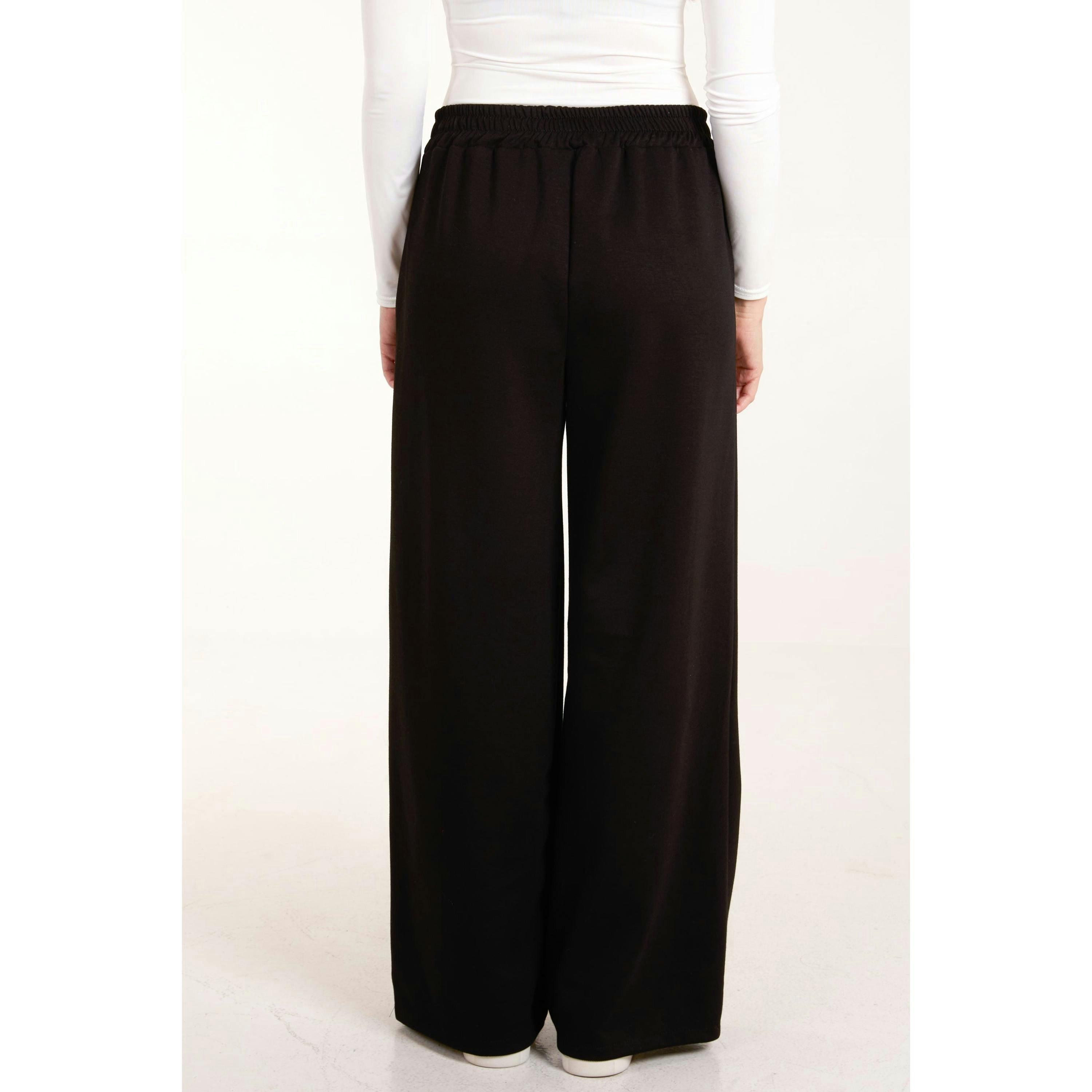 Blue Vanilla Soft Sweat Straight Leg Trousers  in Black , view 2 of 3