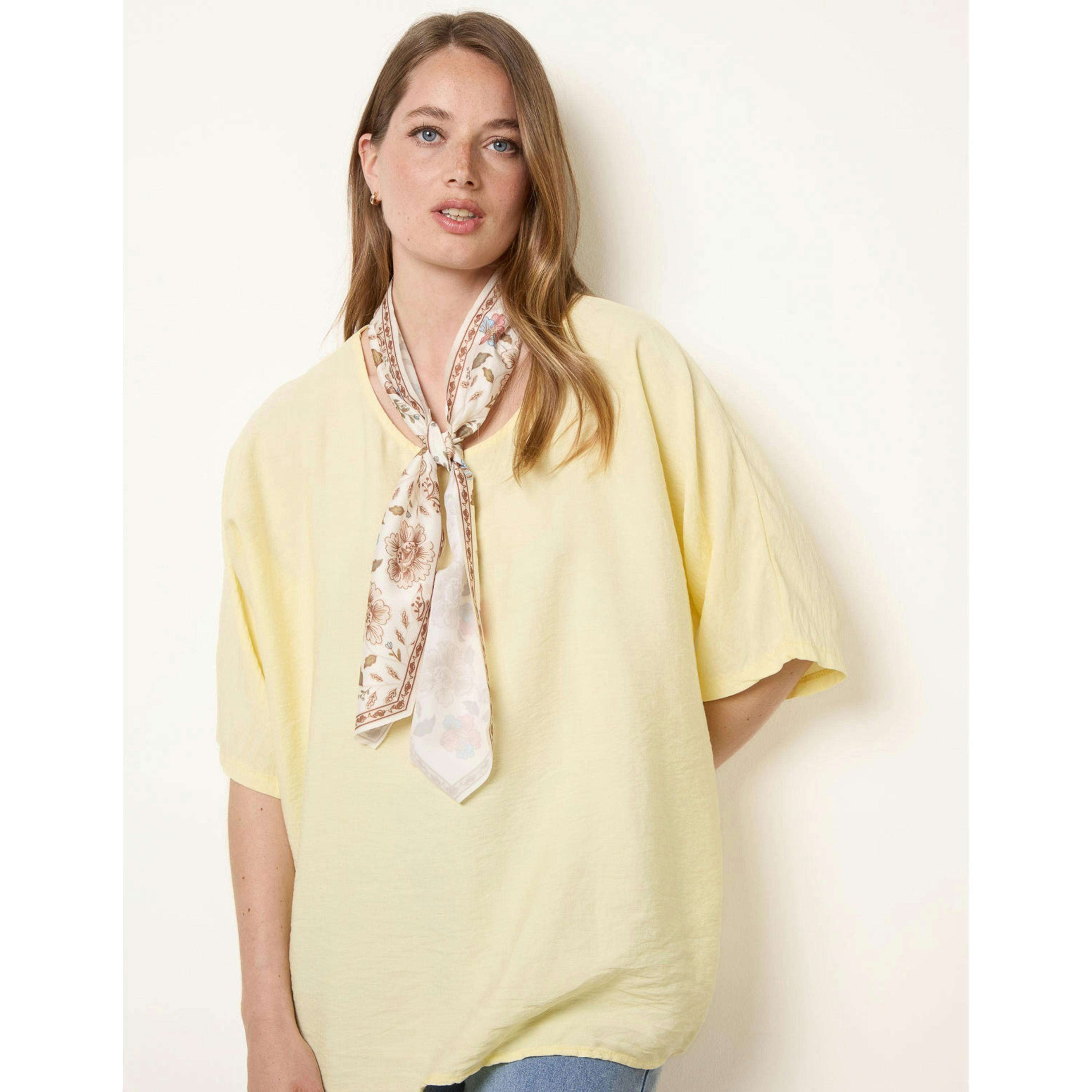 Blue Vanilla Scarf Viscose Top  in Yellow , view 1 of 4