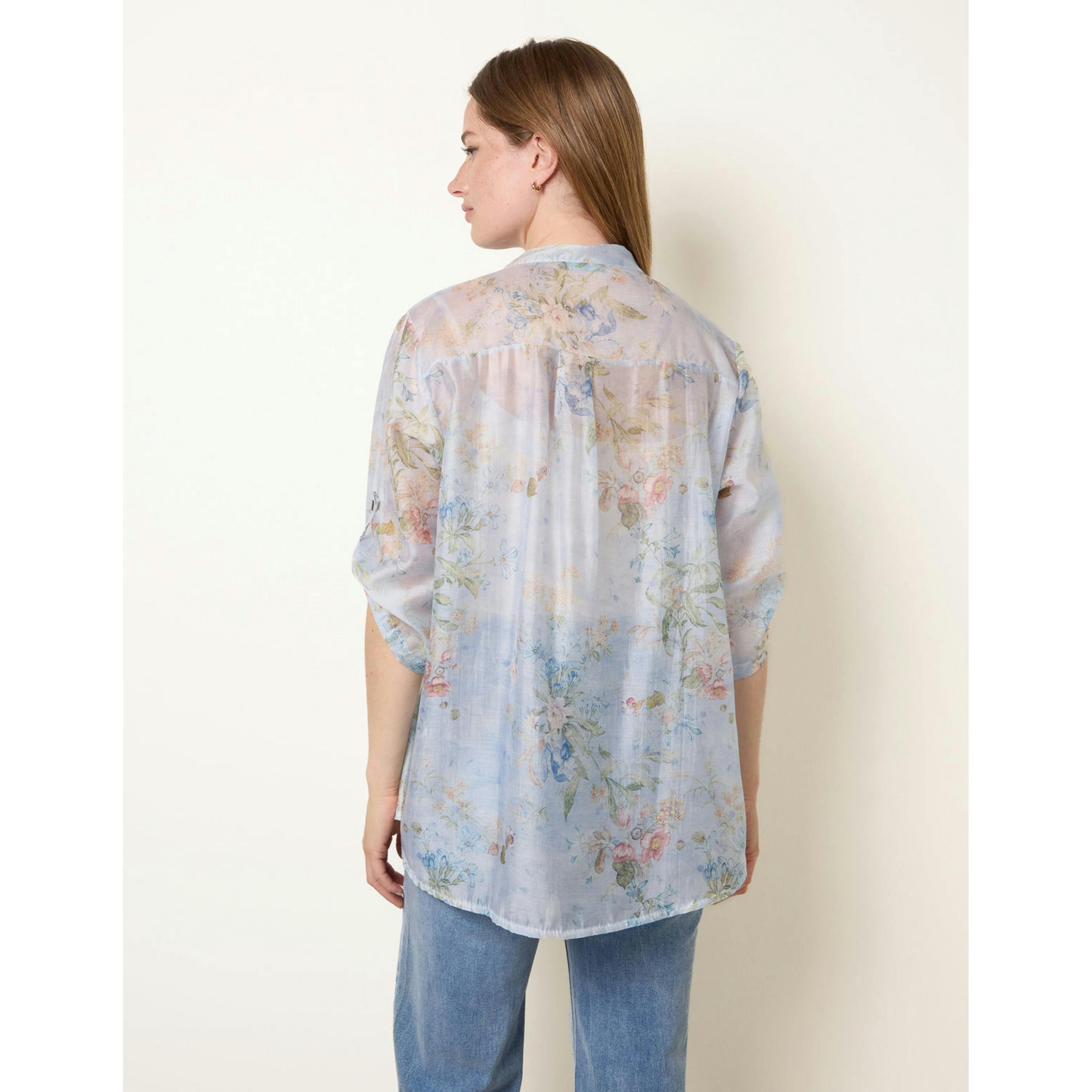 Blue Vanilla Sheer Floral Shirt  in Blue , view 4 of 4