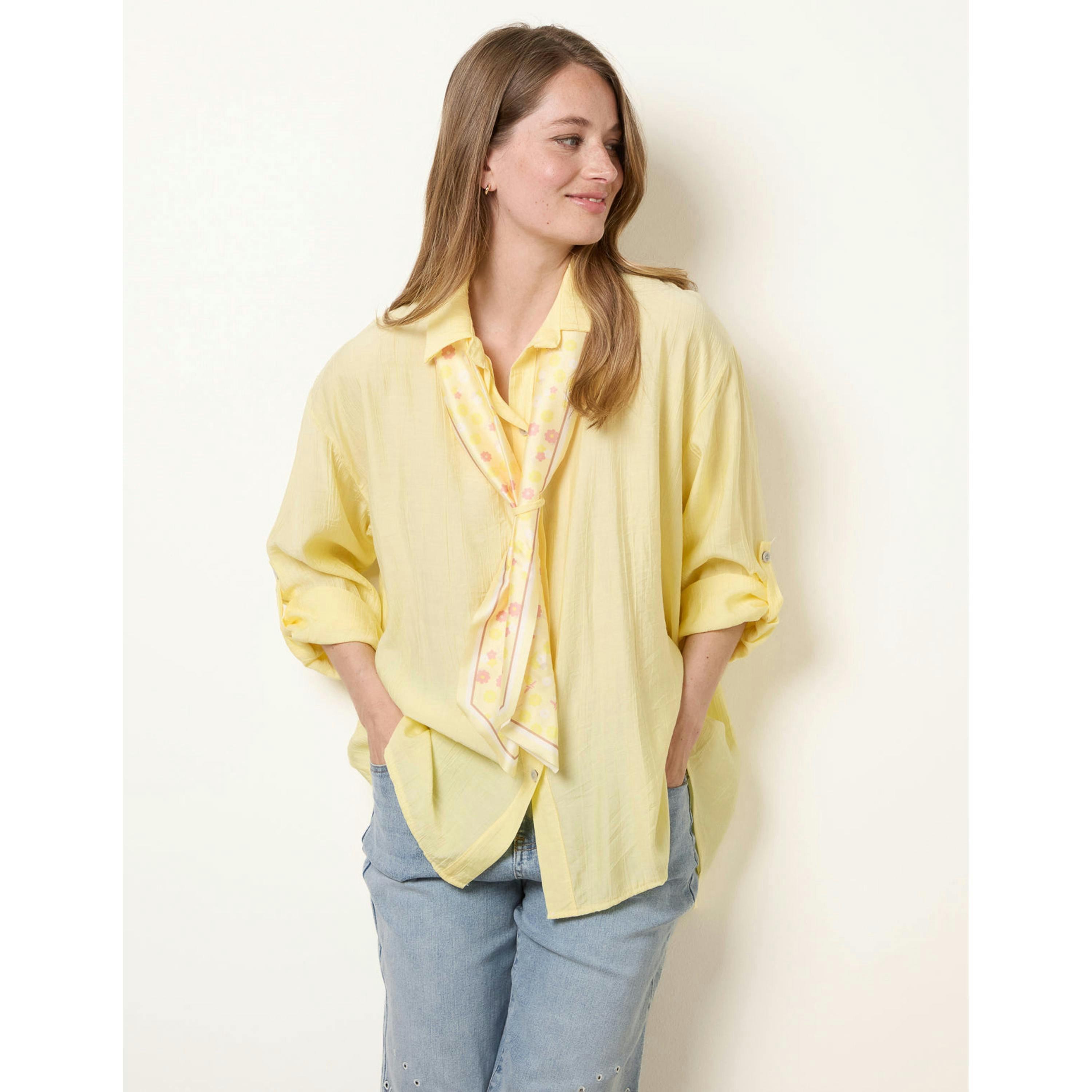 Blue Vanilla Scarf Viscose Crinkle Shirt  in Yellow , view 1 of 4