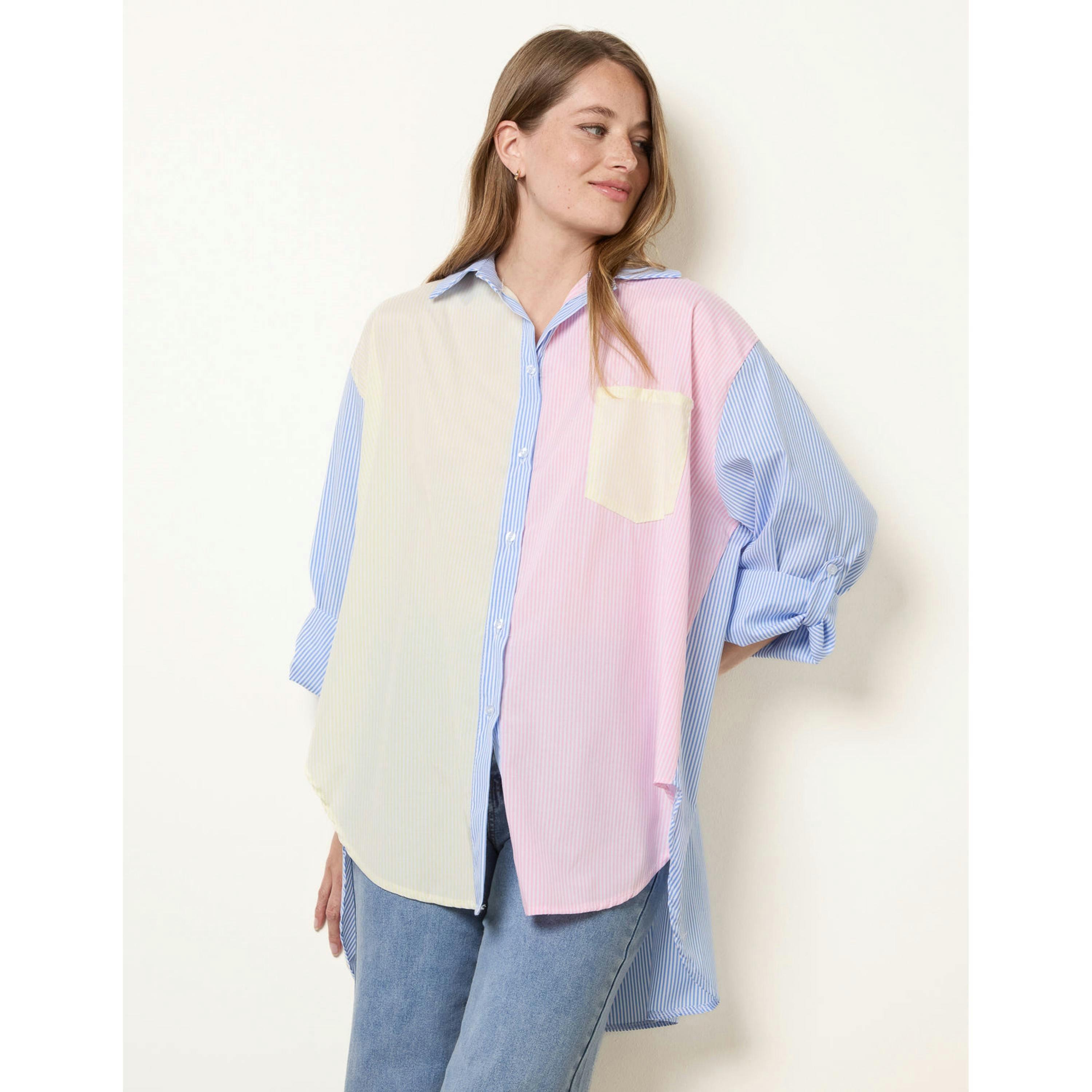Blue Vanilla Multi Coloured Stripe Shirt  in Multicolour , view 1 of 4