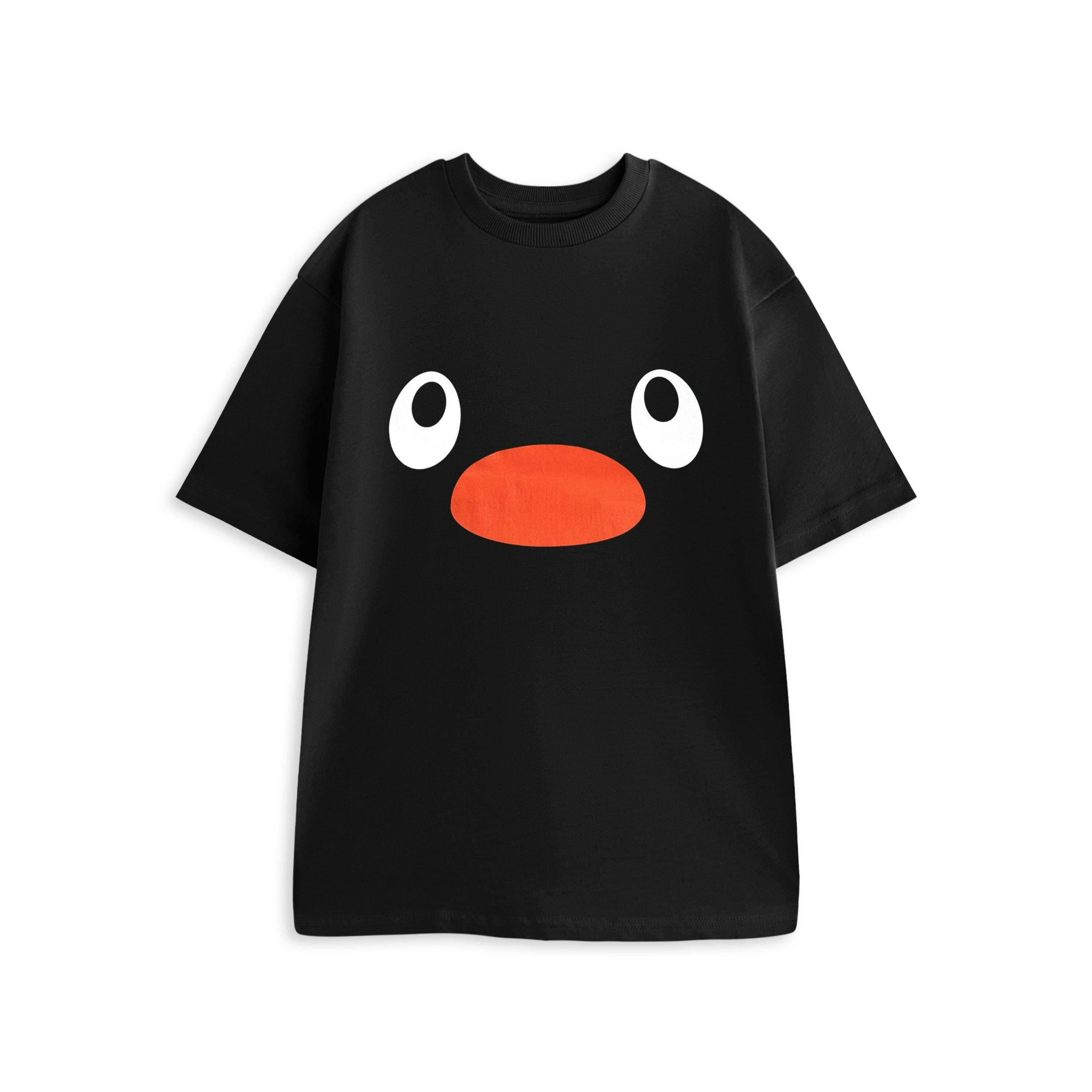 Pingu Unisex Black Character Tee Short Sleeved T-Shirt by Vanilla Underground , view 1 of 4