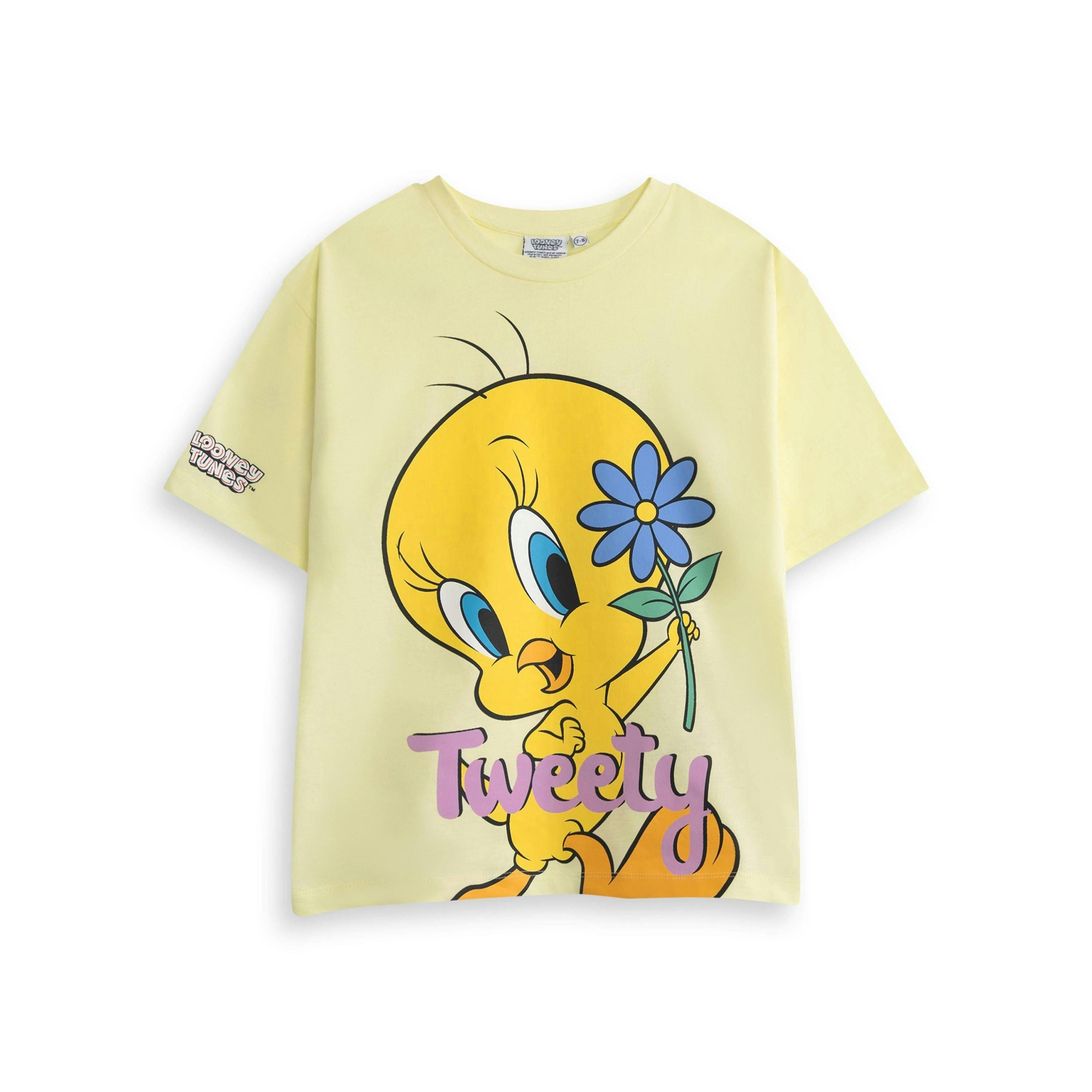 Looney Tunes Girls Yellow Tweety Short Sleeved T-Shirt by Vanilla Underground , view 1 of 6