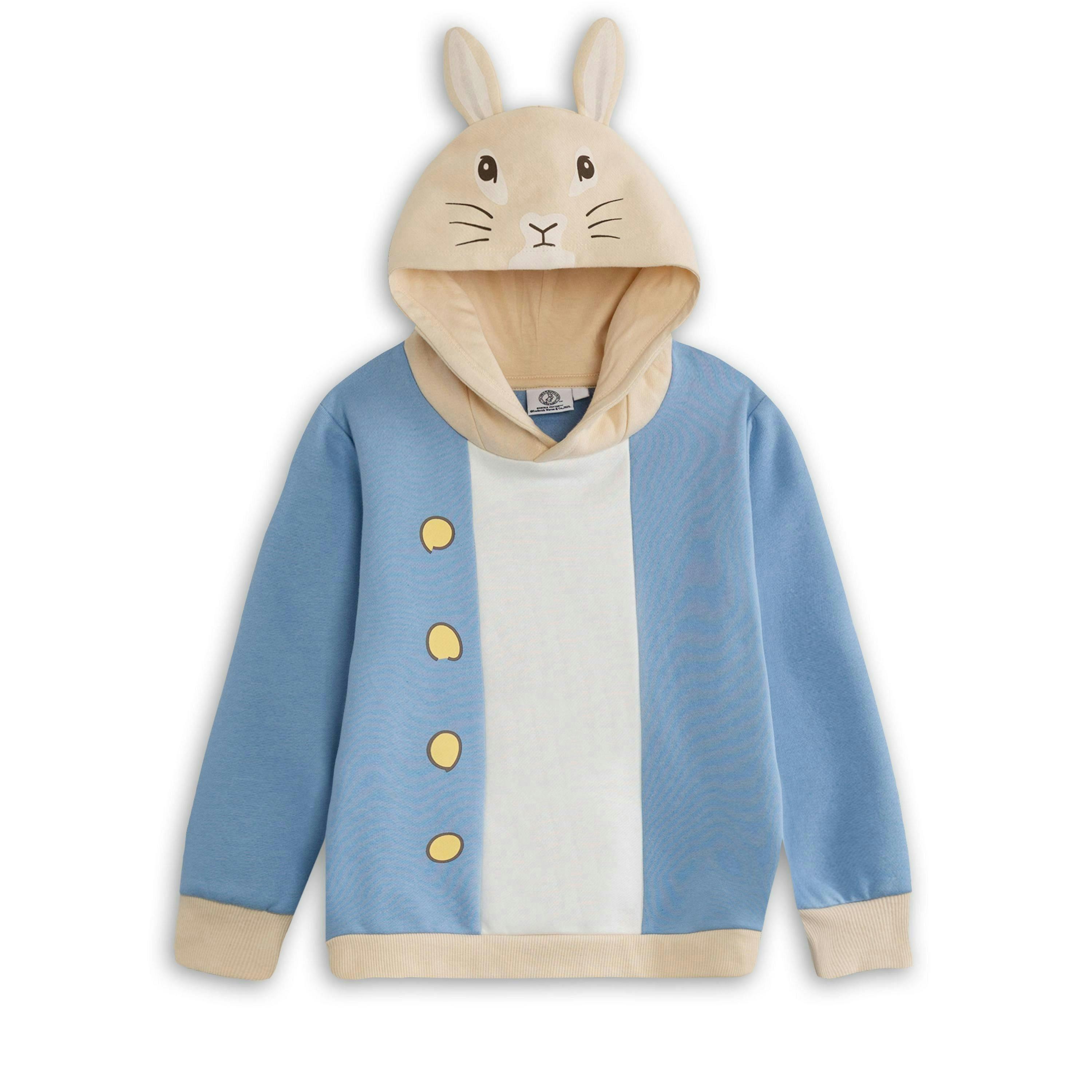 Peter Rabbit Unisex Kids Blue Character Hoodie by Vanilla Underground , view 1 of 6