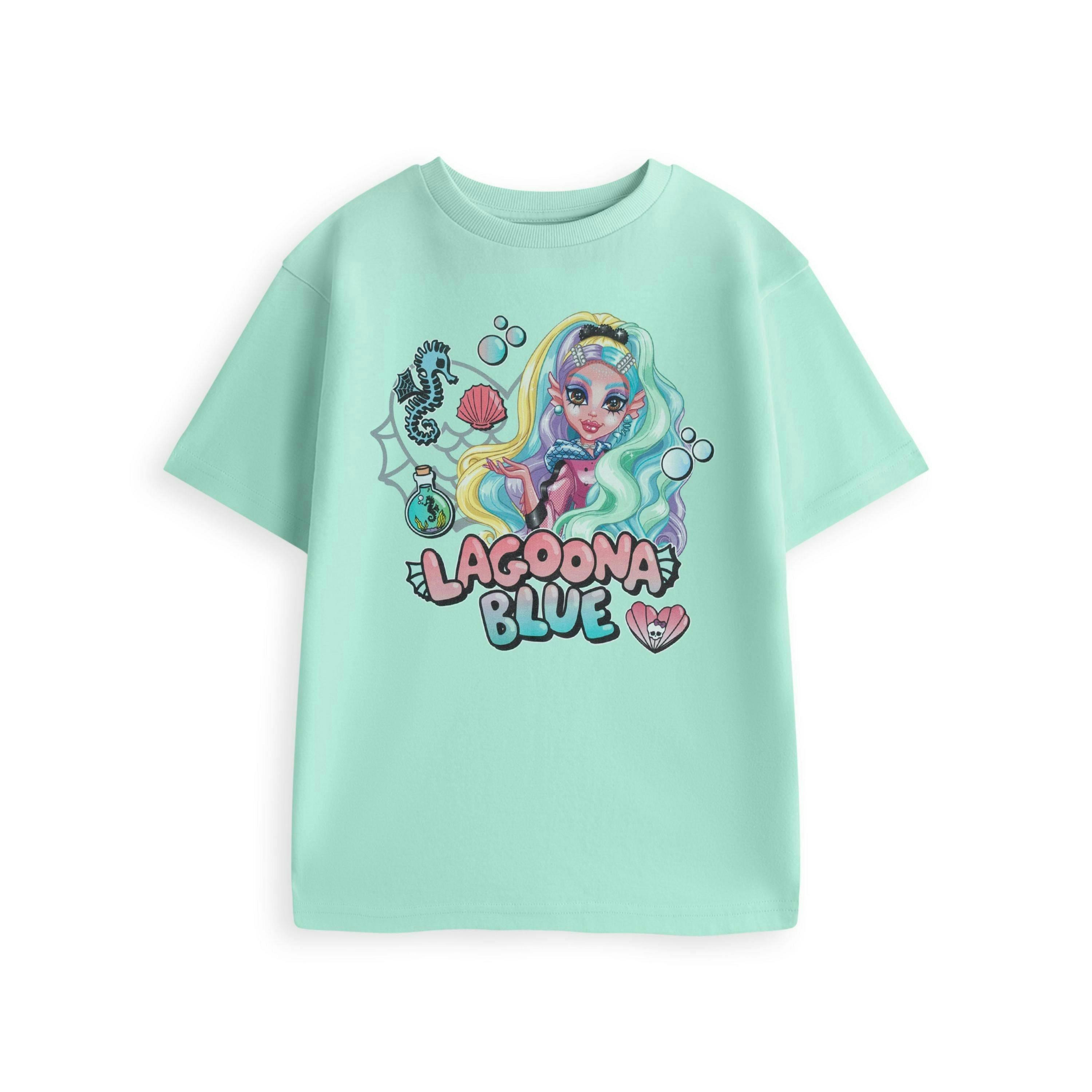 Monster High Girls Blue Lagoona Blue Short Sleeved T-Shirt by Vanilla Underground , view 1 of 6