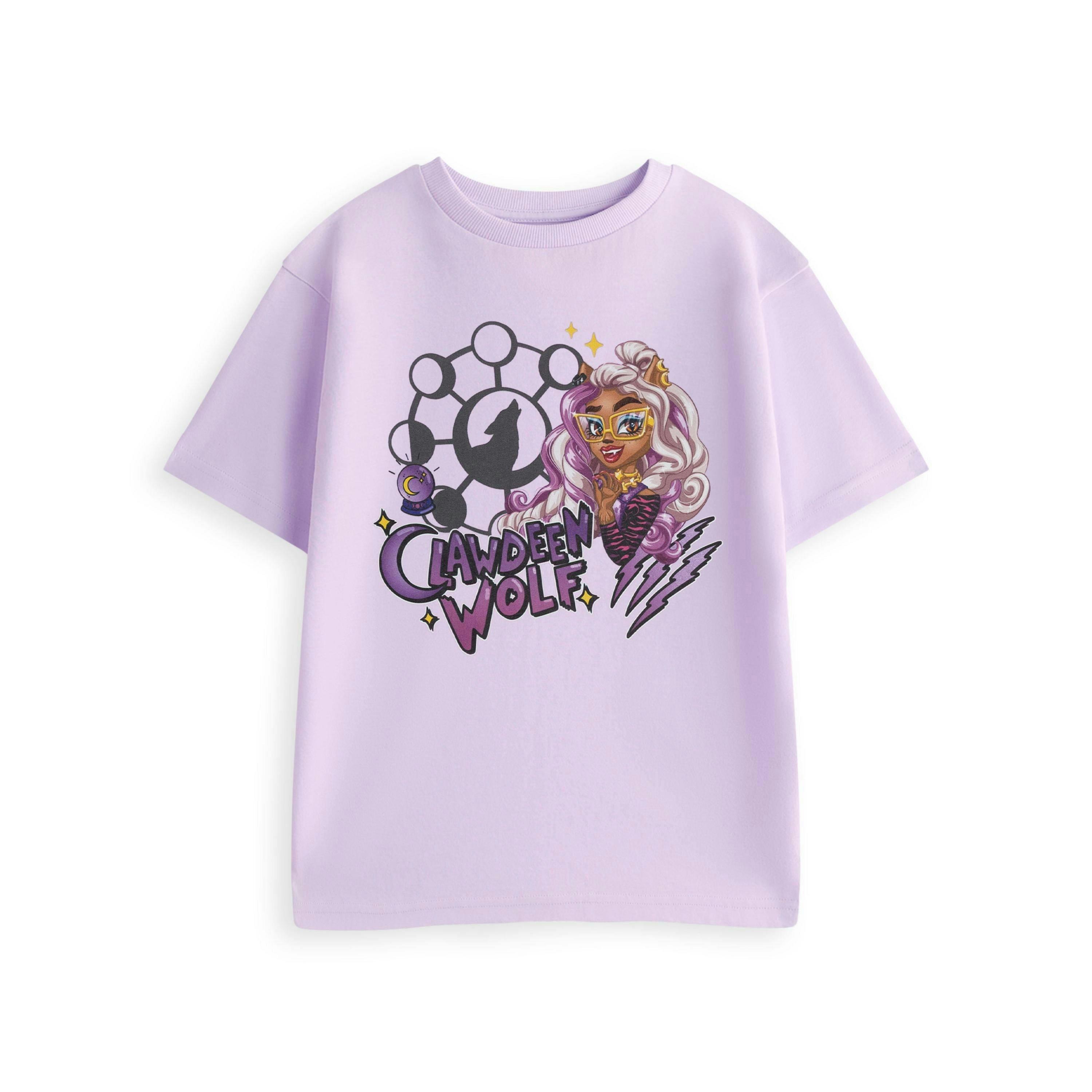 Monster High Girls Purple Clawdeen Wolf Short Sleeved T-Shirt by Vanilla Underground , view 1 of 4