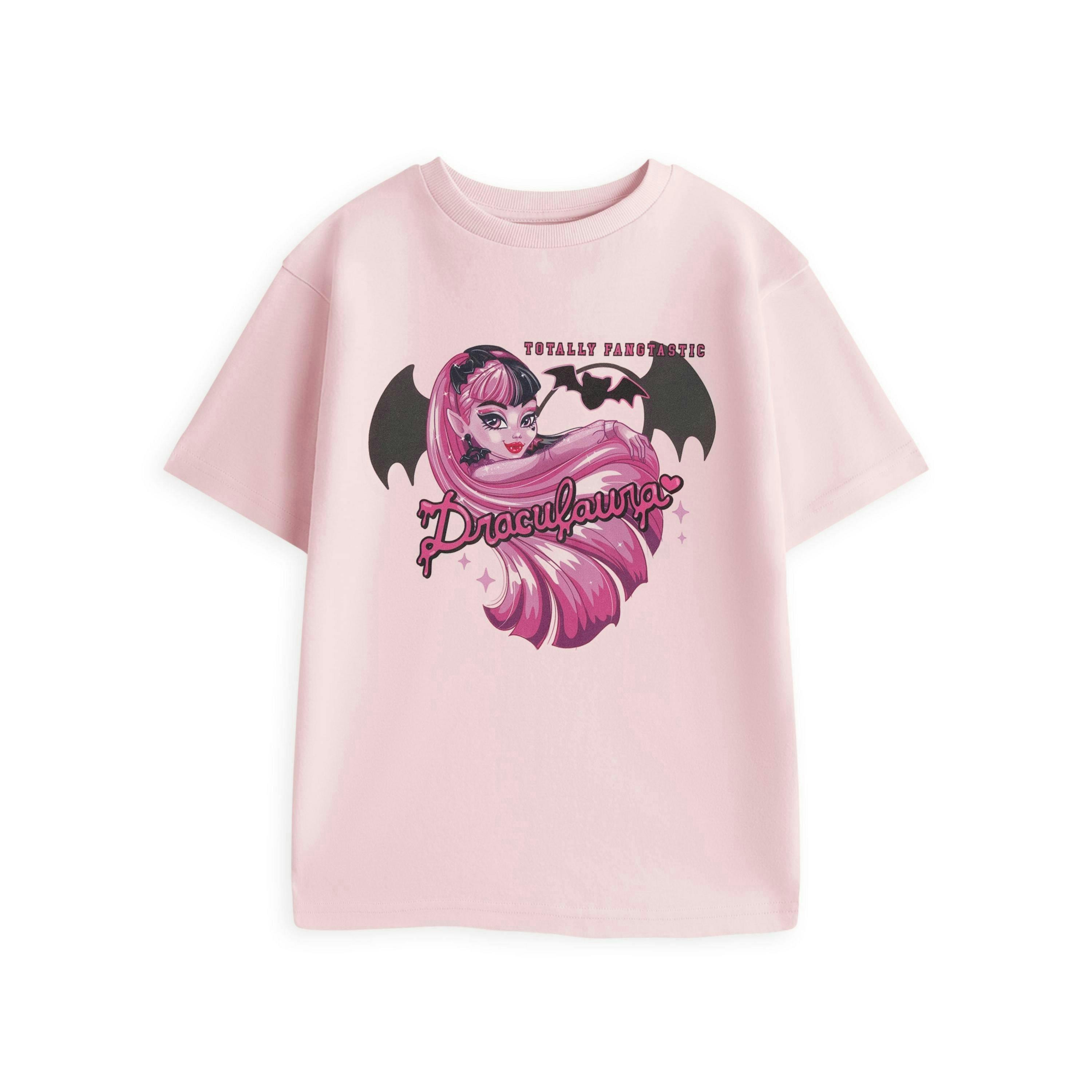 Monster High Girls Pink Draculaura Short Sleeved T-Shirt by Vanilla Underground , view 1 of 4