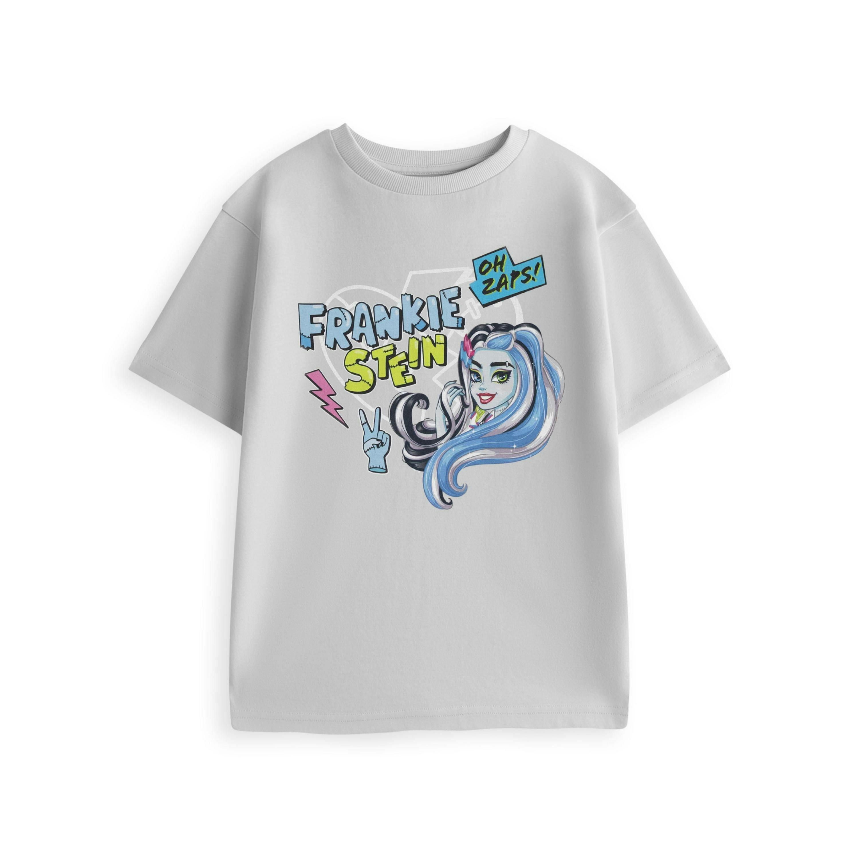 Monster High Girls Grey Frankie Stein Short Sleeved T-Shirt by Vanilla Underground , view 1 of 6