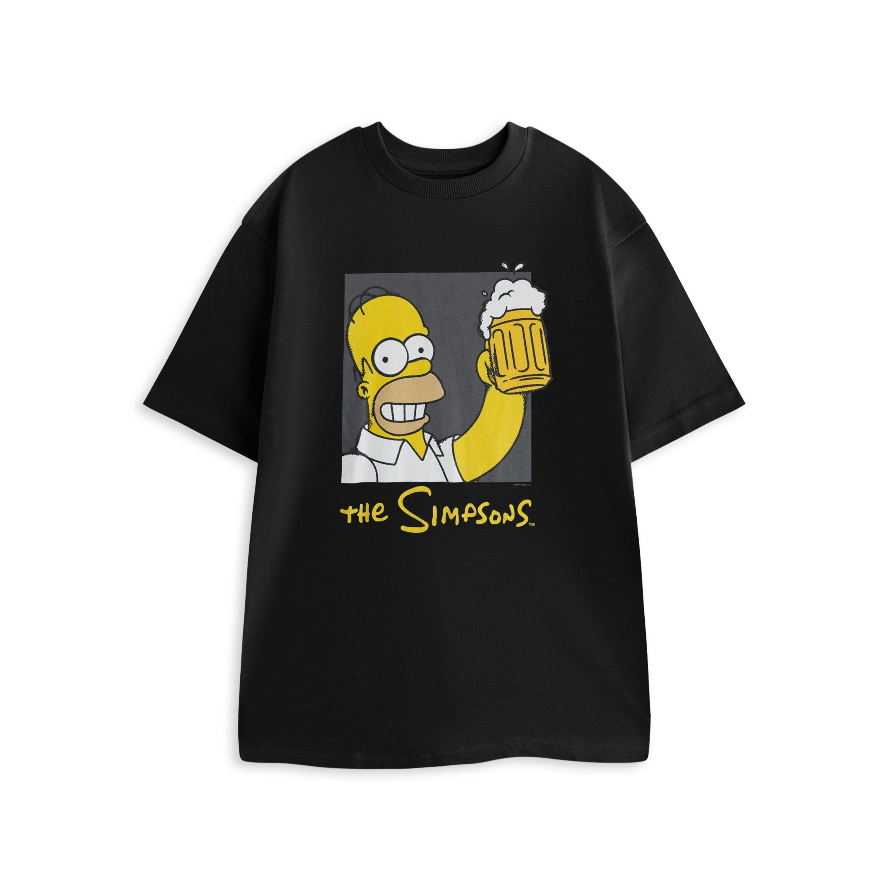 The Simpsons Mens Black Beer Short Sleeved T-Shirt by Vanilla Underground , view 1 of 4