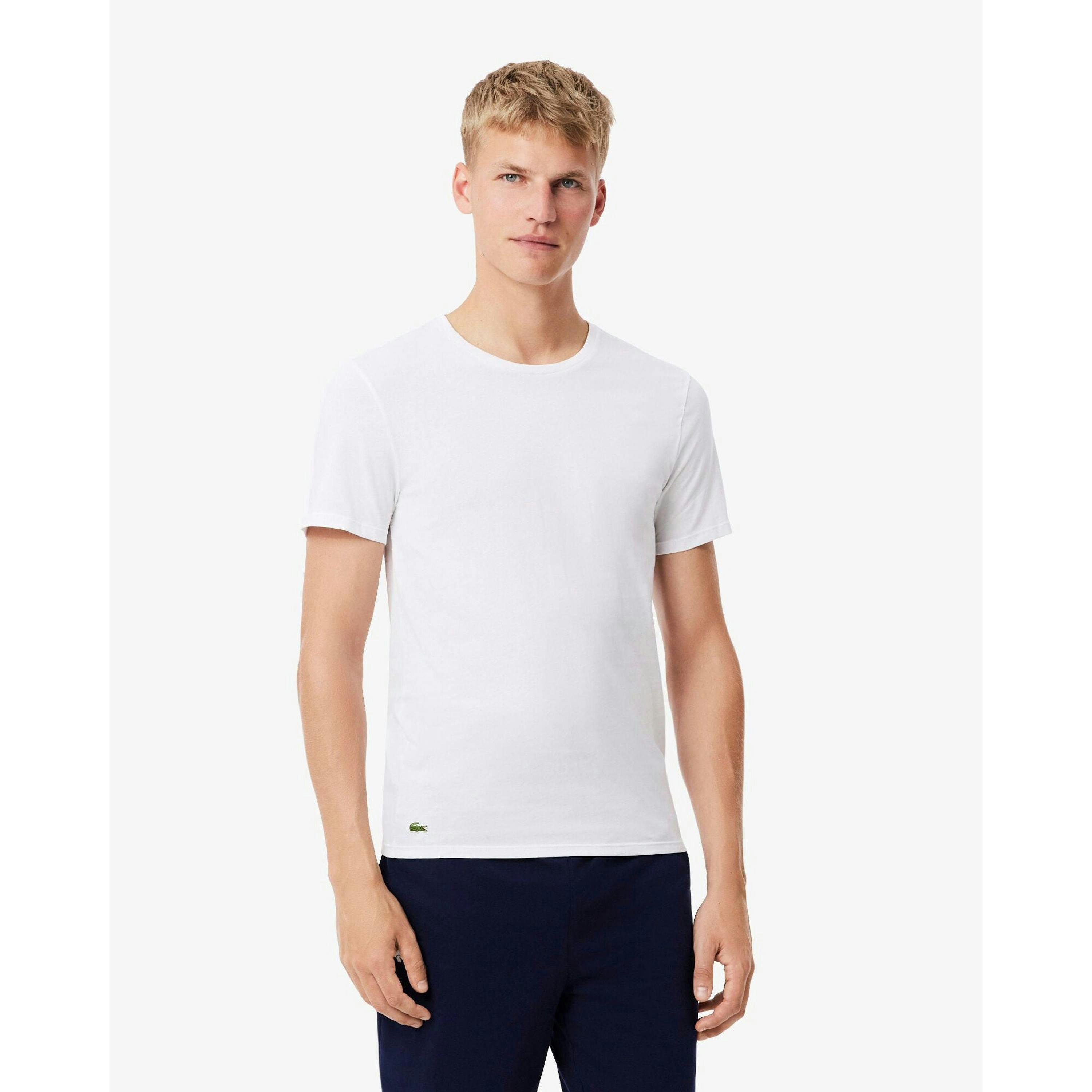 Lacoste Plain T-Shirt  in White , view 1 of 6