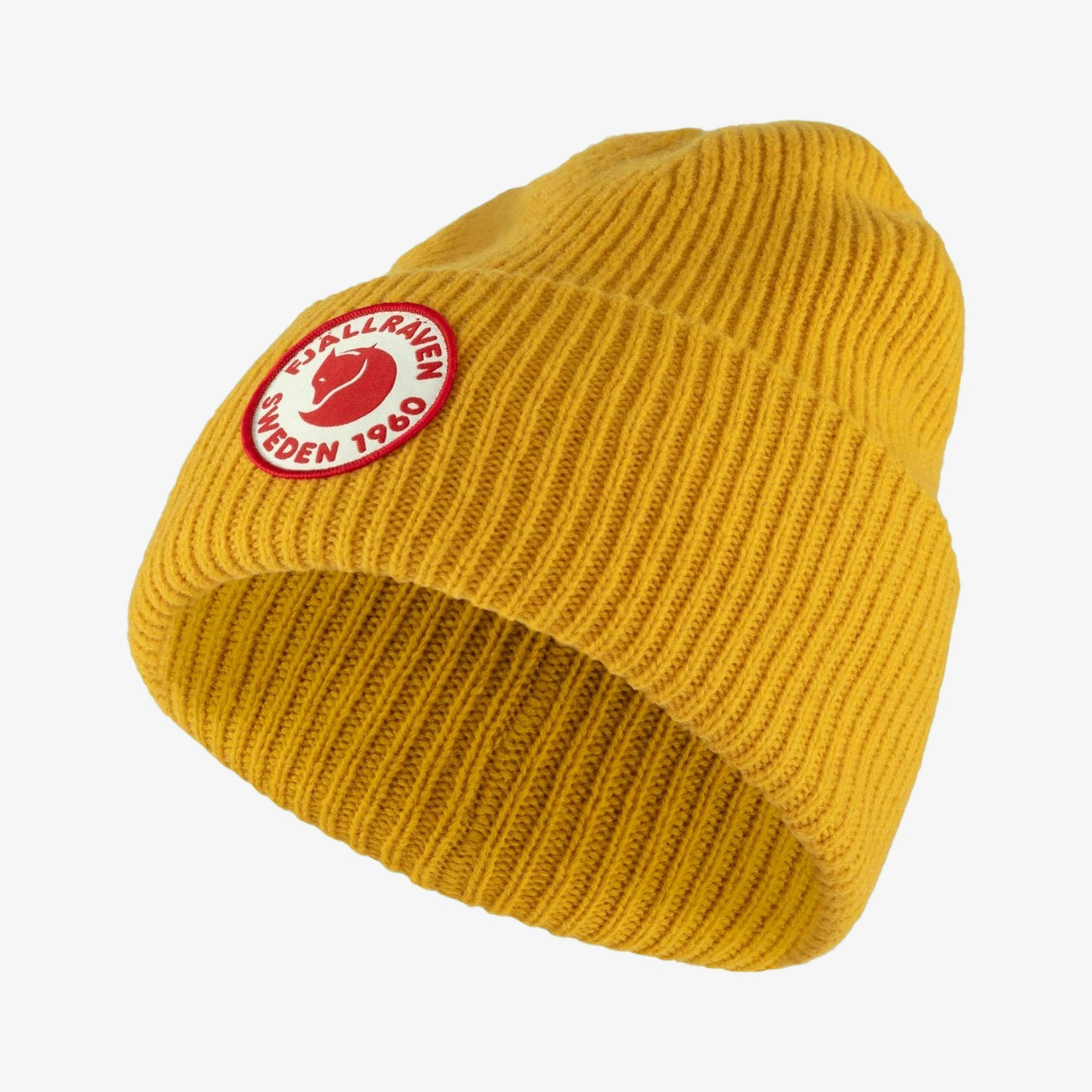 Fjallraven Logo Beanie  in Orange , view 1 of 2